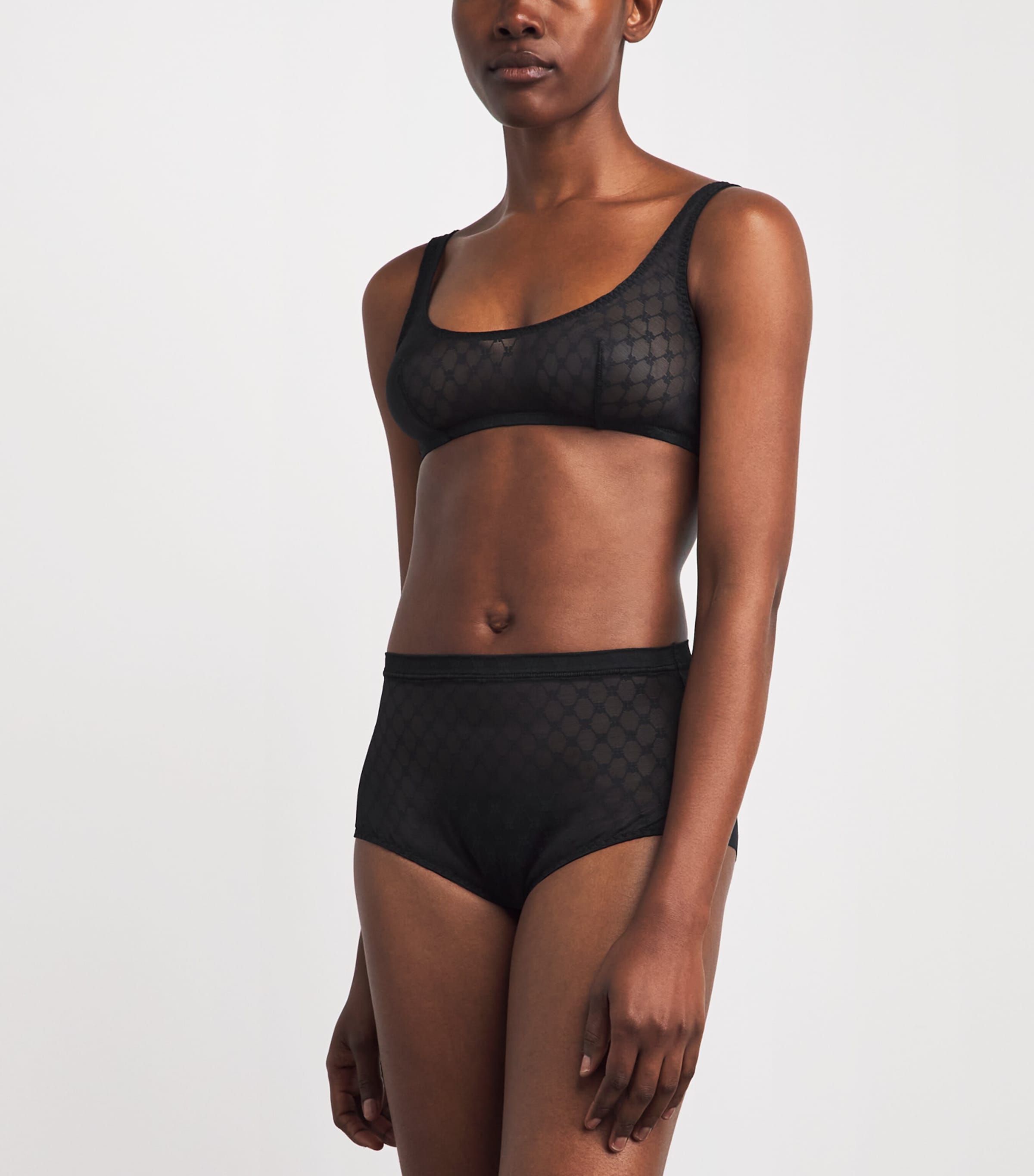 Simone Perele Womens Lace Plume Control Briefs Black Image 2