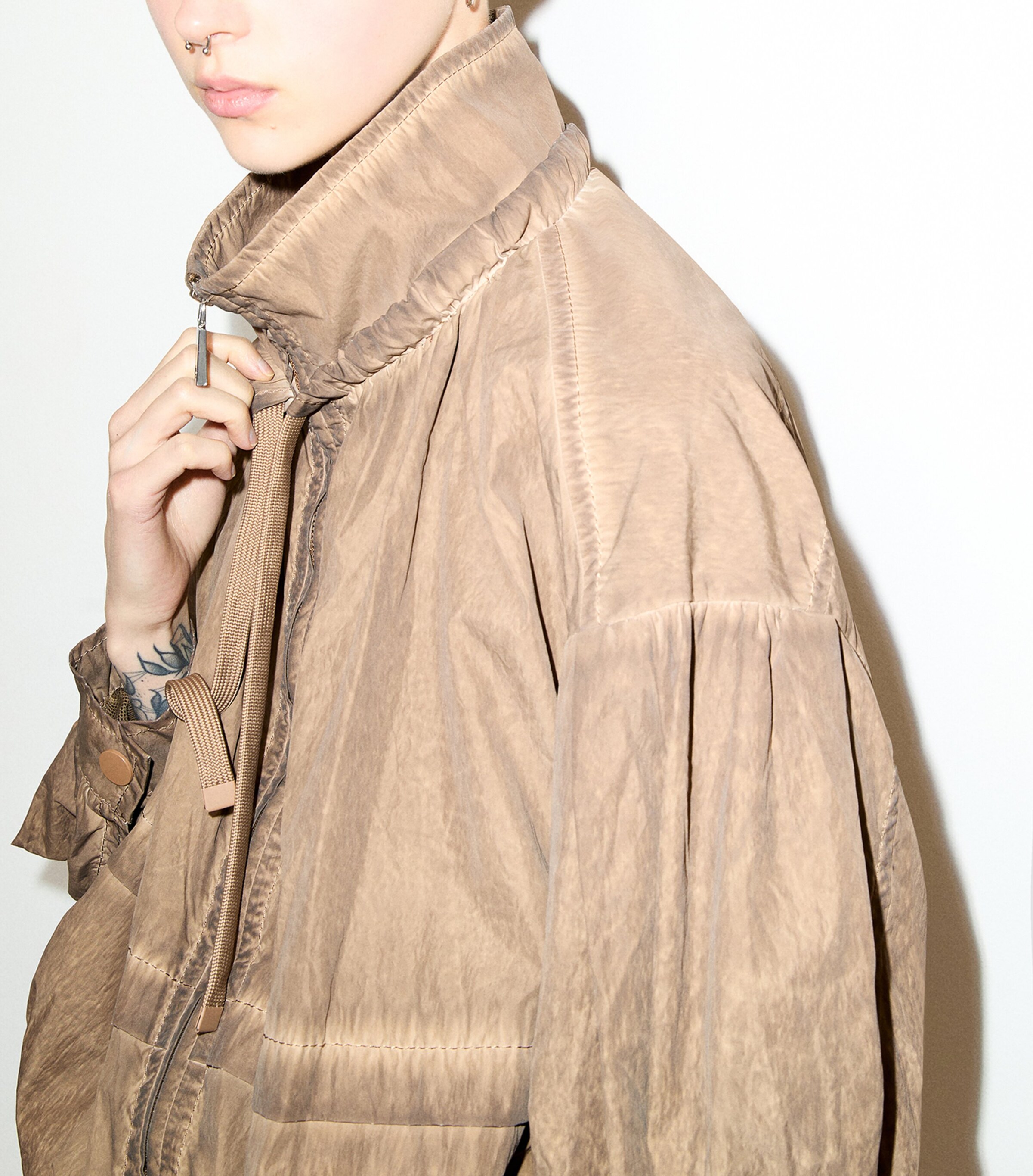 MAX&Co. Womens Oversized Zip-Up Jacket Buck Image 5