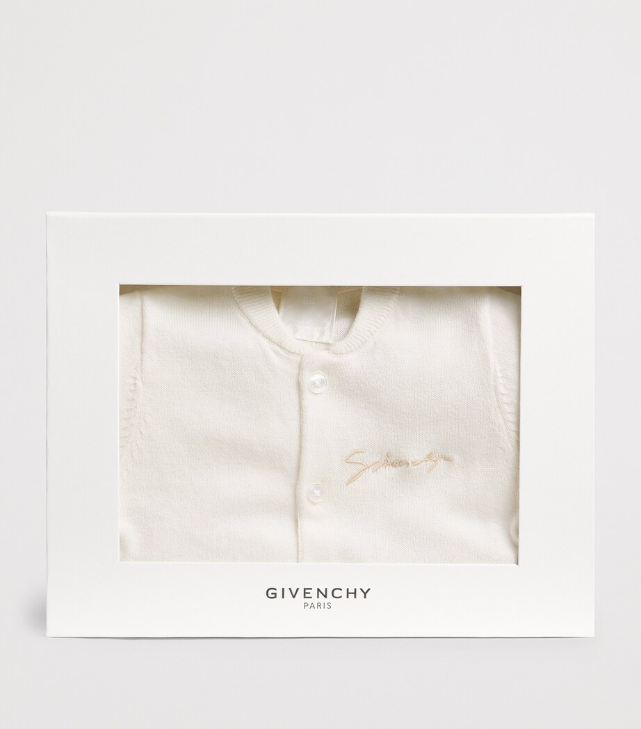 Givenchy Kids Cotton-Cashmere All-In-One (3-12 Months) Offwhite Image 3