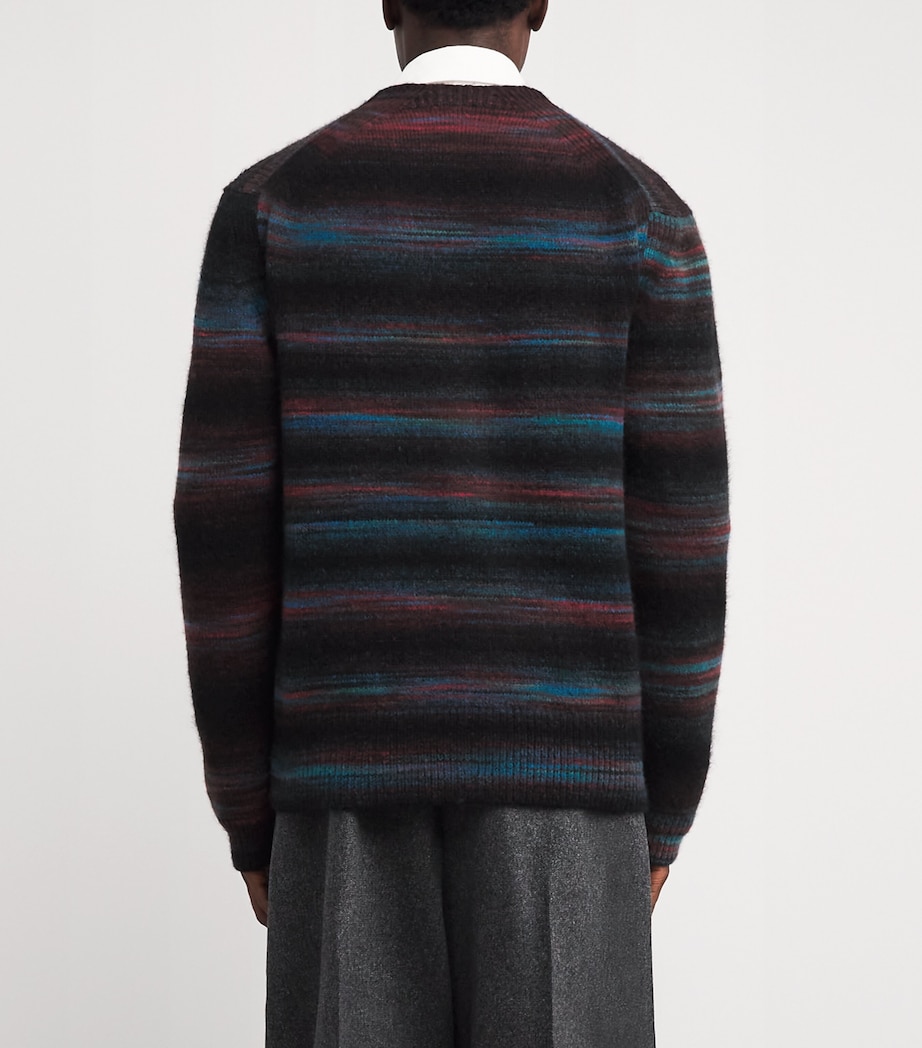 Wool-Blend Stripe Cardigan 79_BLACK Image 4