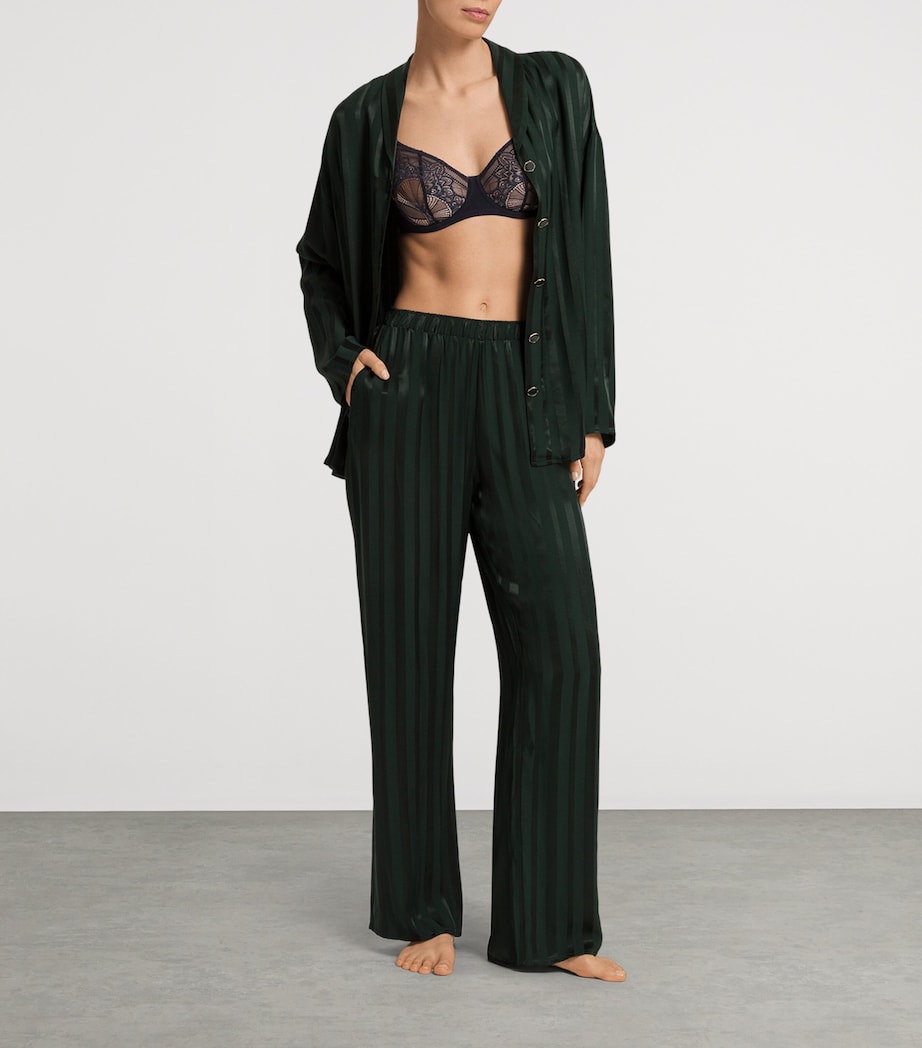 Stripe Indra Pyjama Shirt DARK MALACHITE Image 5