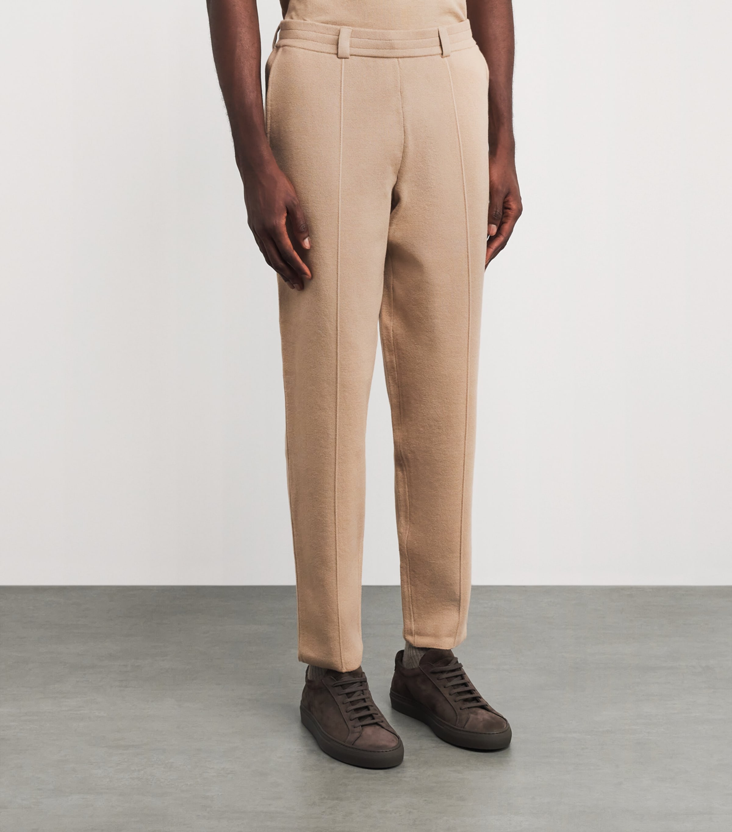 Falke Mens Organic Cotton Milano Trousers Seasame Image 4