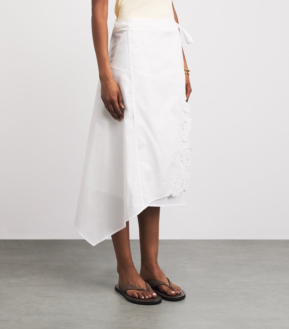 SIR. Womens Cotton Klara Midi Skirt Ivory Image 4