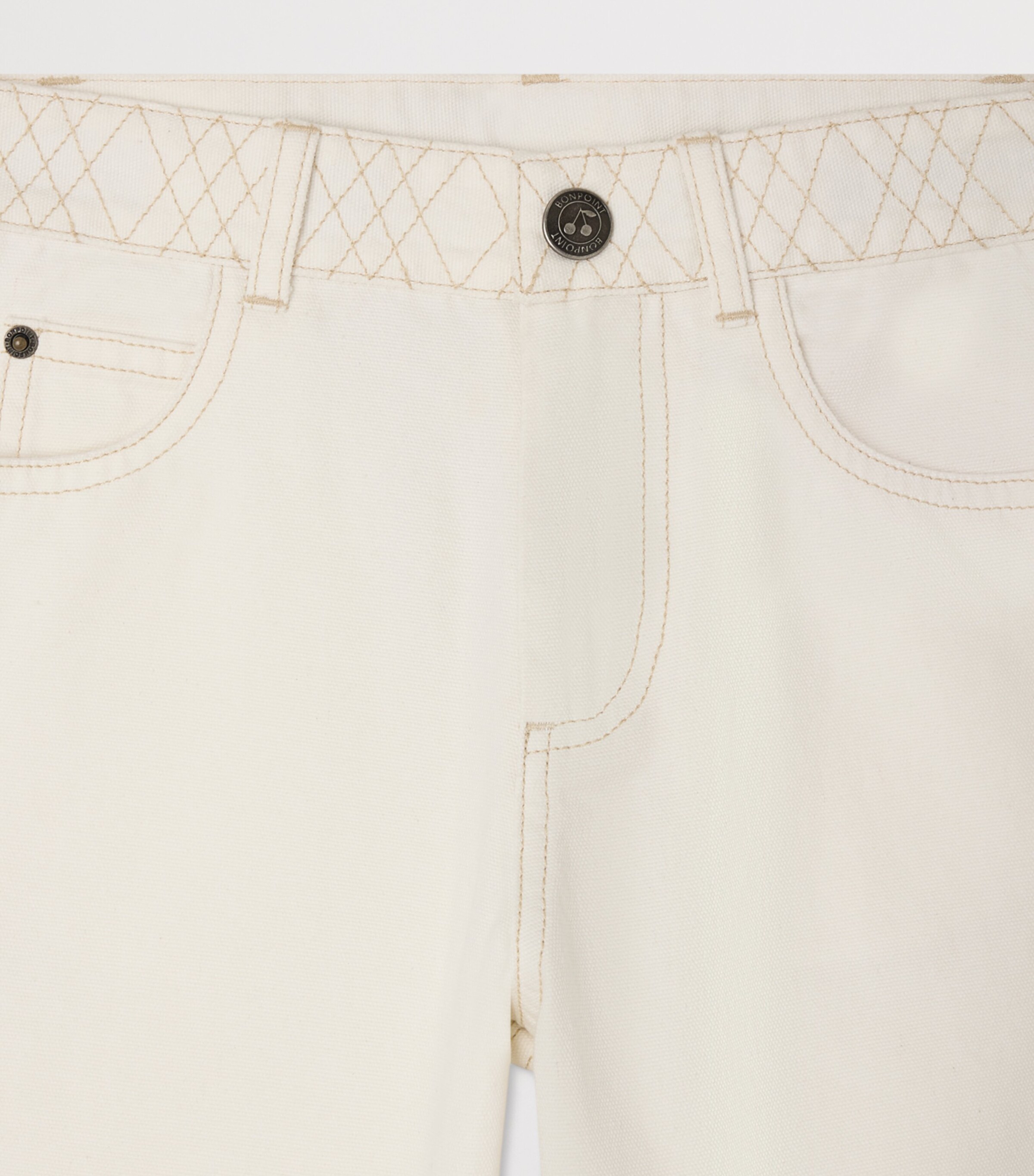 Bonpoint Canvas Trousers (10-14 Years) Ecru Image 3