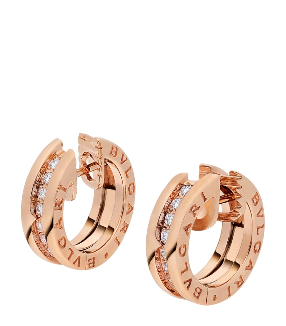 Rose Gold and Diamond B.zero1 Hoop Earrings PINK GOLD Image 1