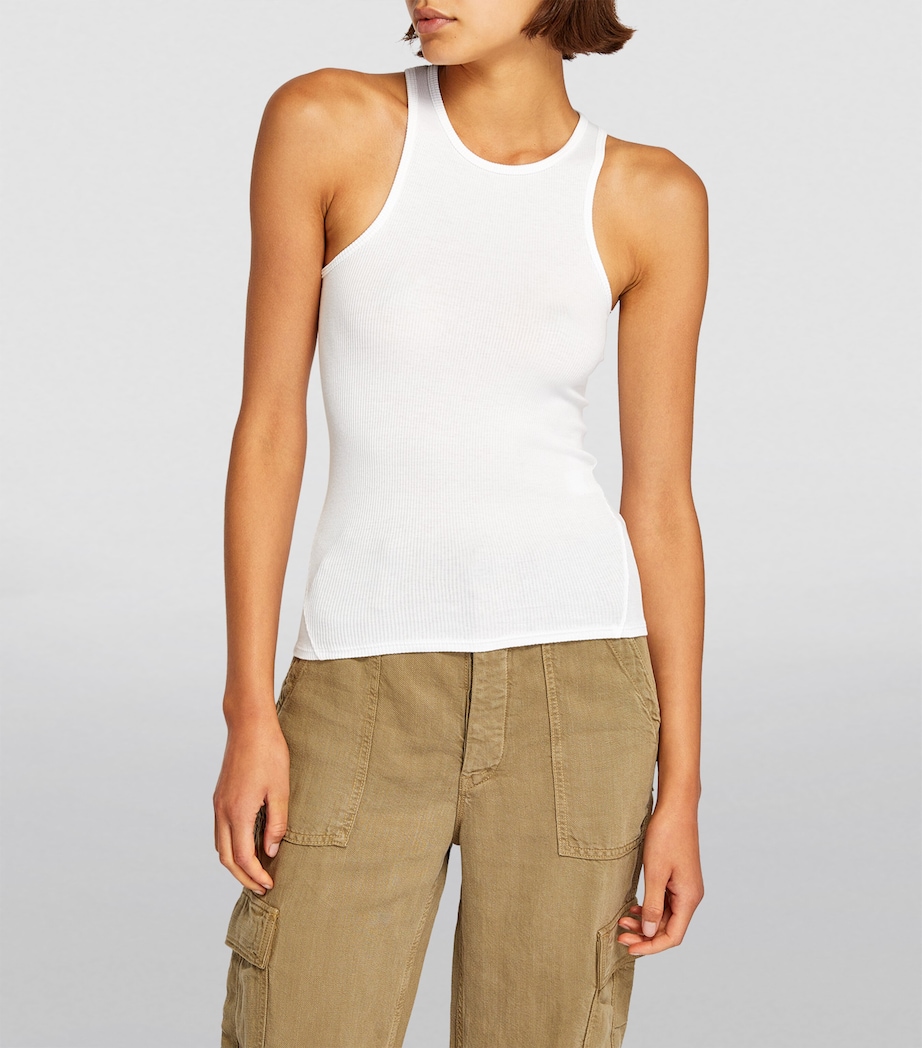 The Essential Rib Tank Top WHITE Image 3