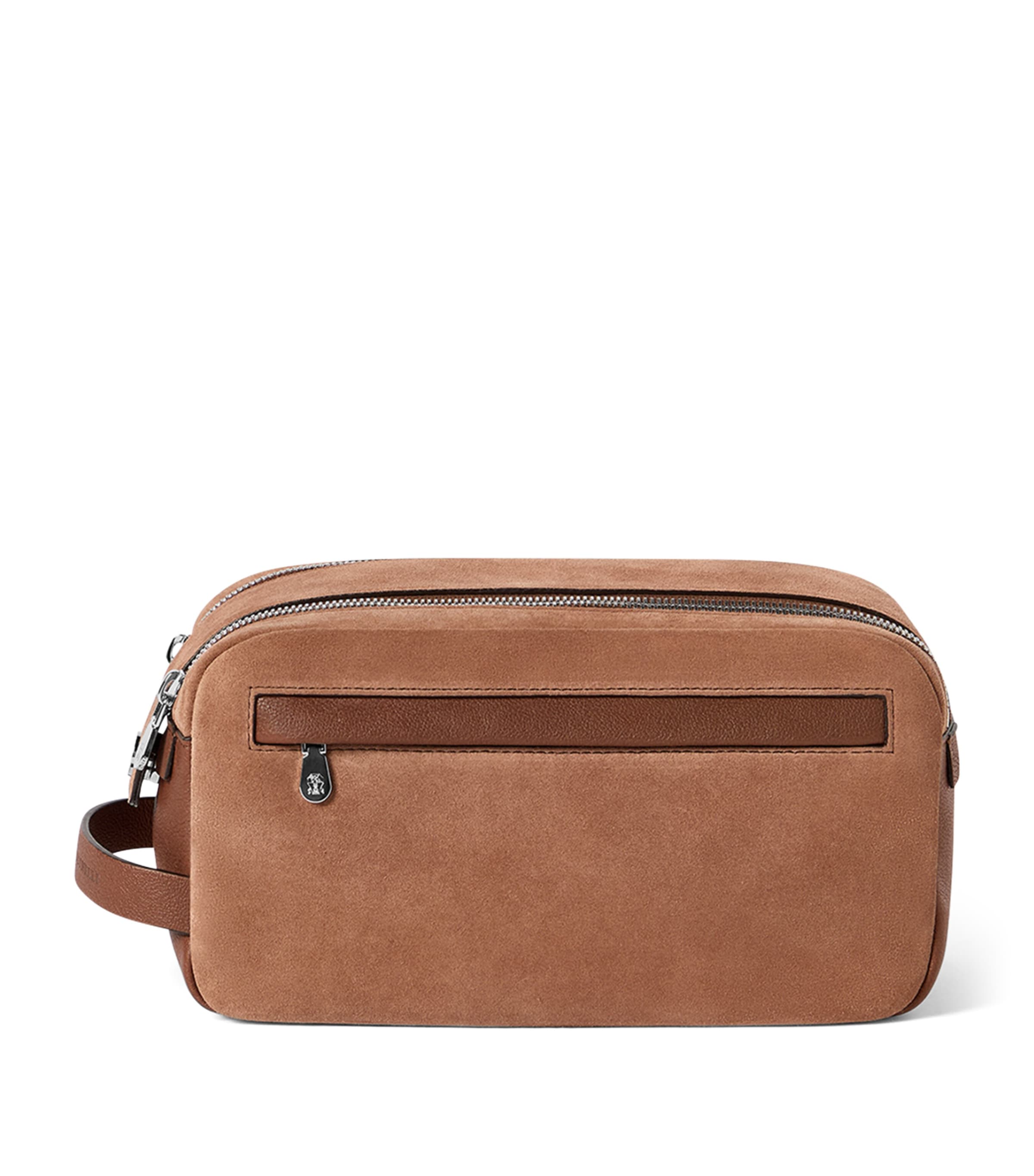 Brunello Cucinelli Suede-Leather Wash Bag Image 1