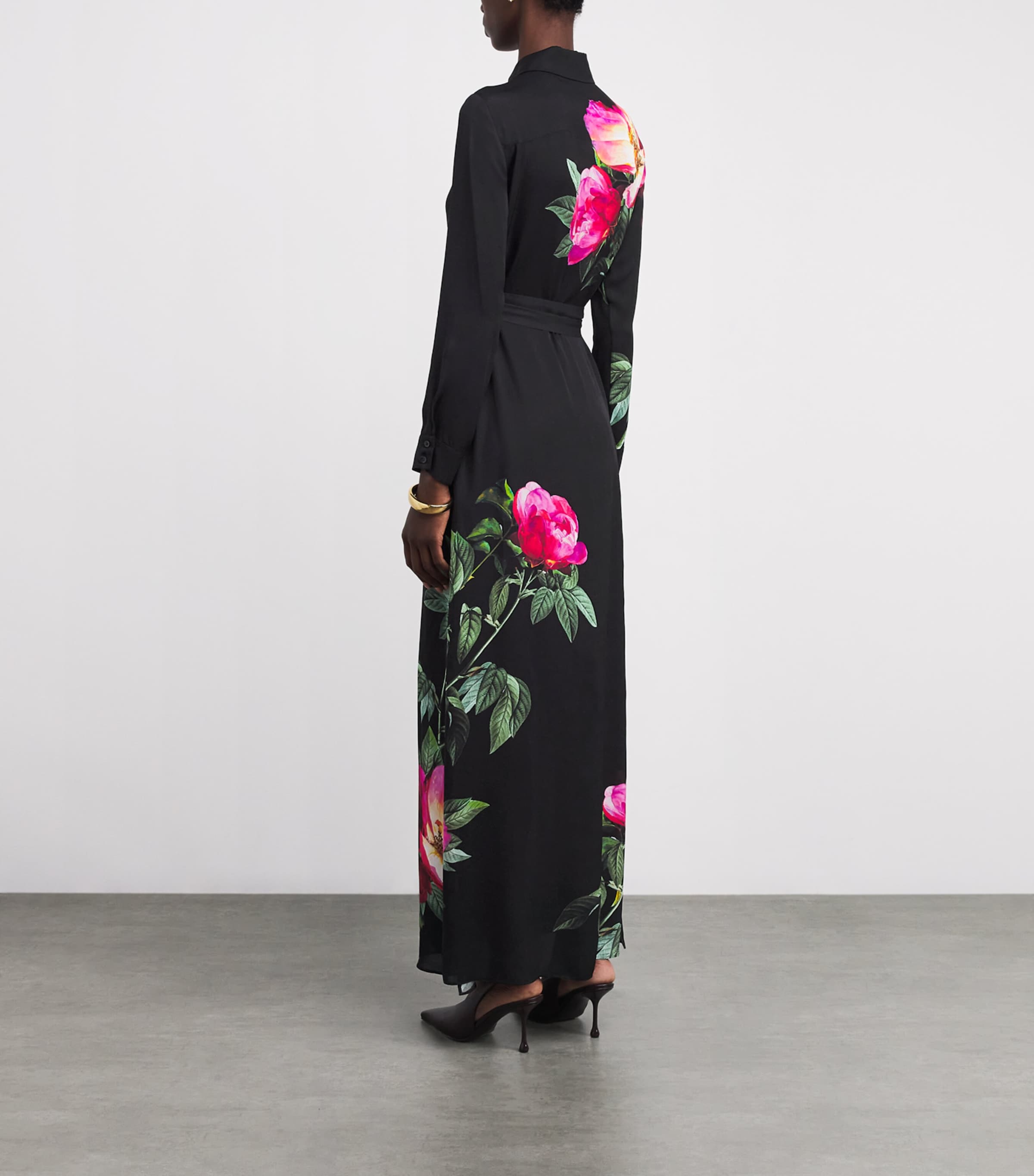 Floral Chassidy Shirt Dress E034 EMPRS BLM BLACK Image 4