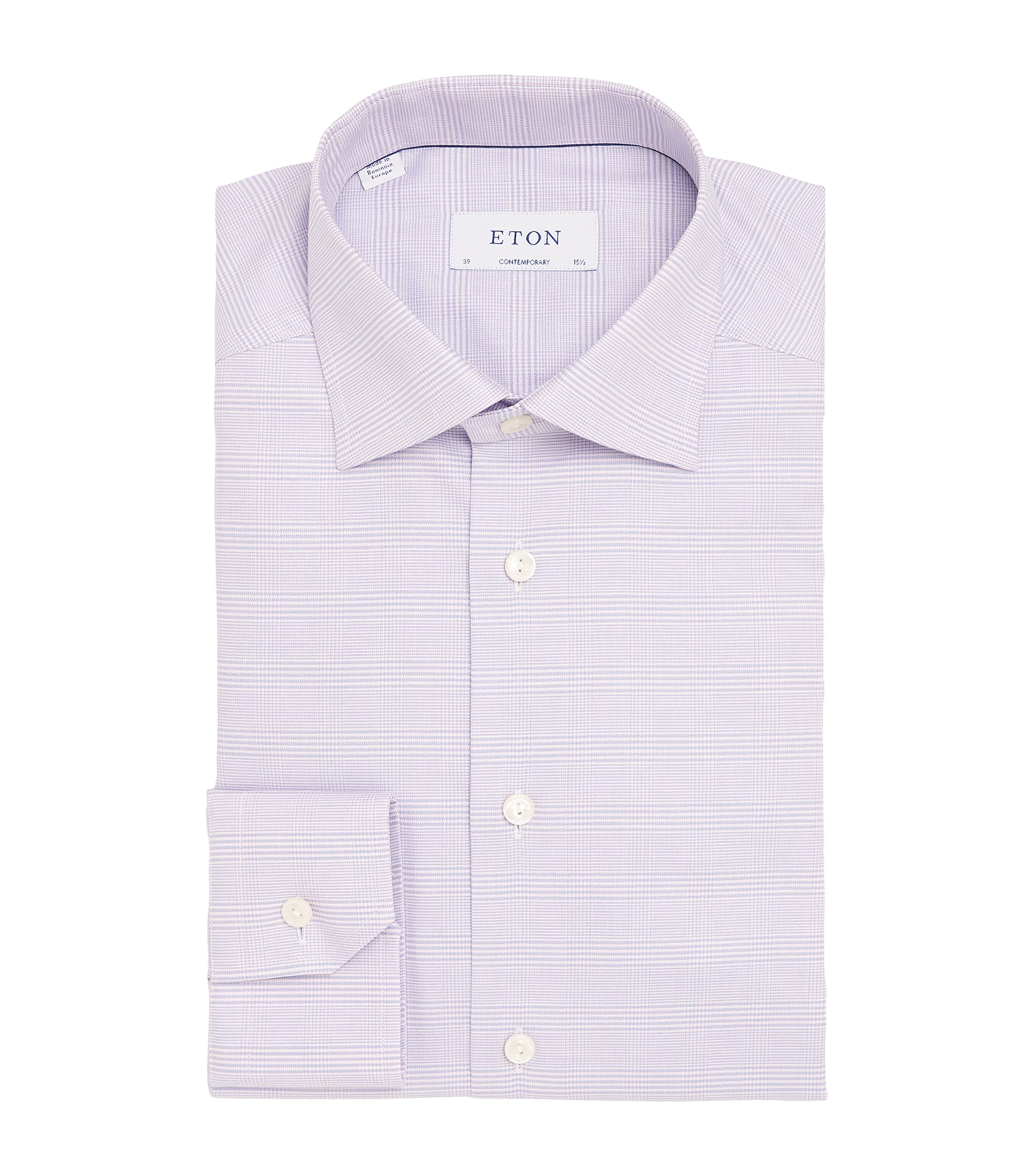 Eton Prince Of Wales Check Shirt In Purple