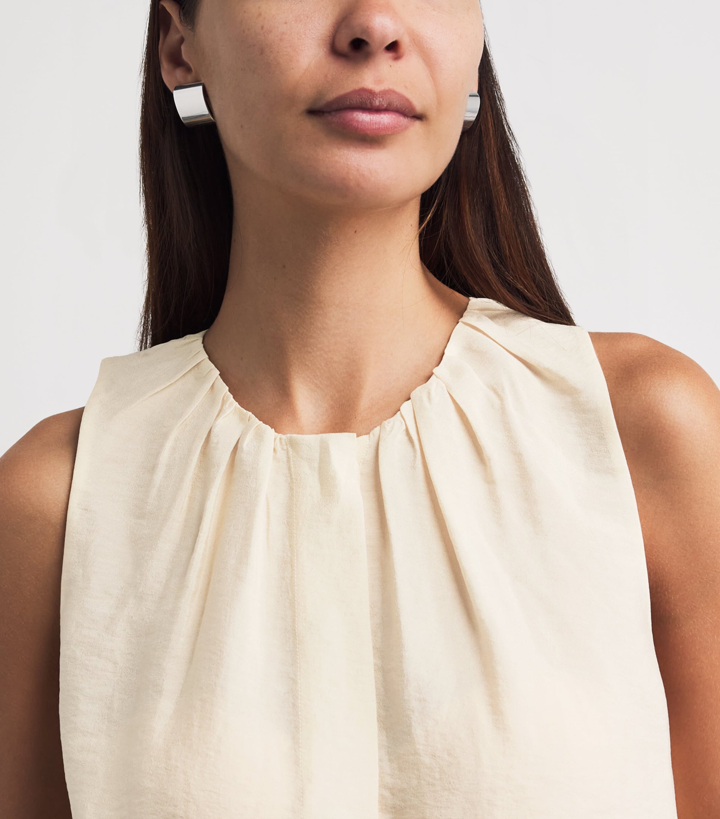 Vince Womens Sleeveless Dip Dye Blouse Prclain/herba Image 5