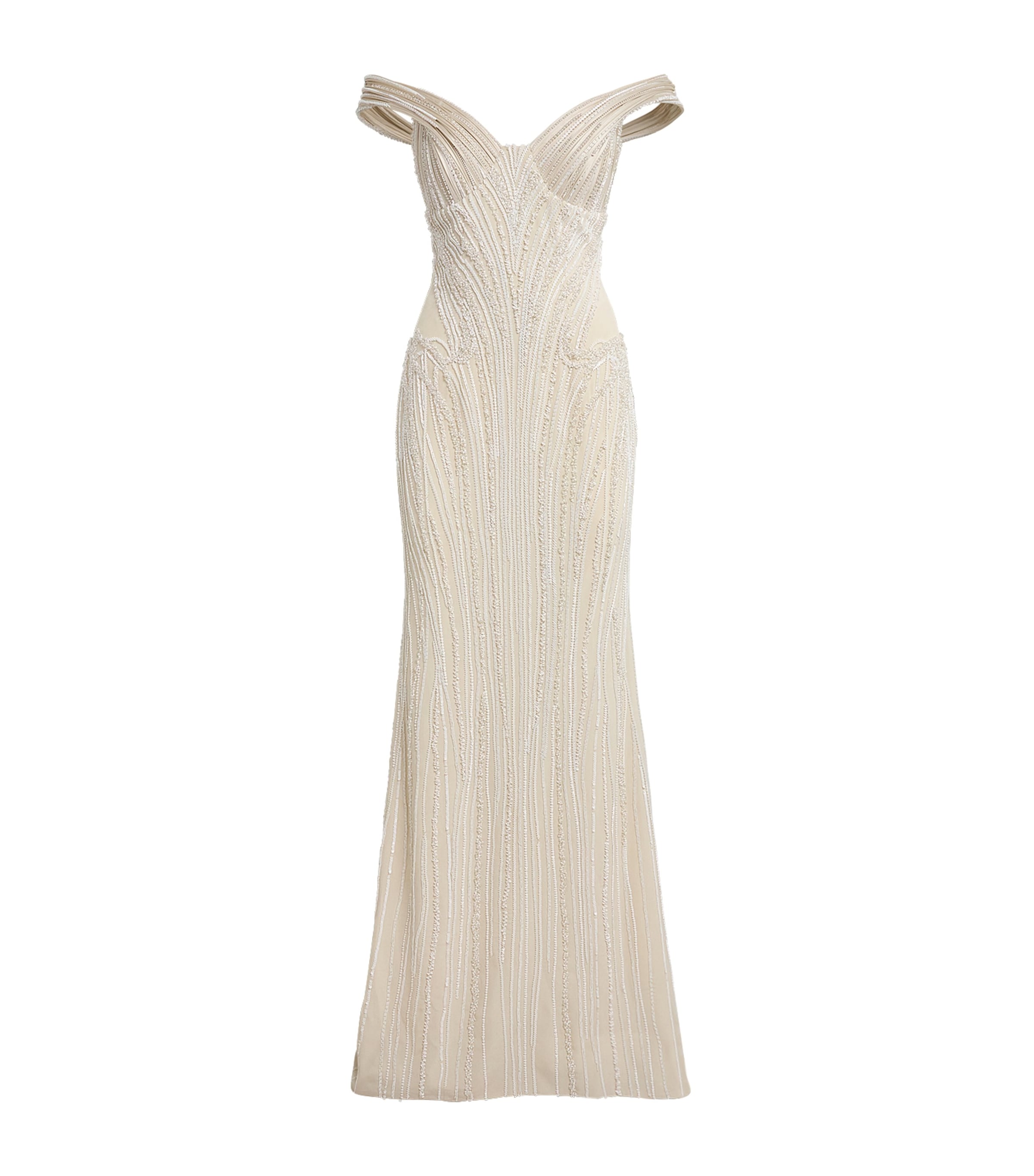 Gaurav Gupta Womens Embellished Sculpted Starlight Gown Pearl Image 1
