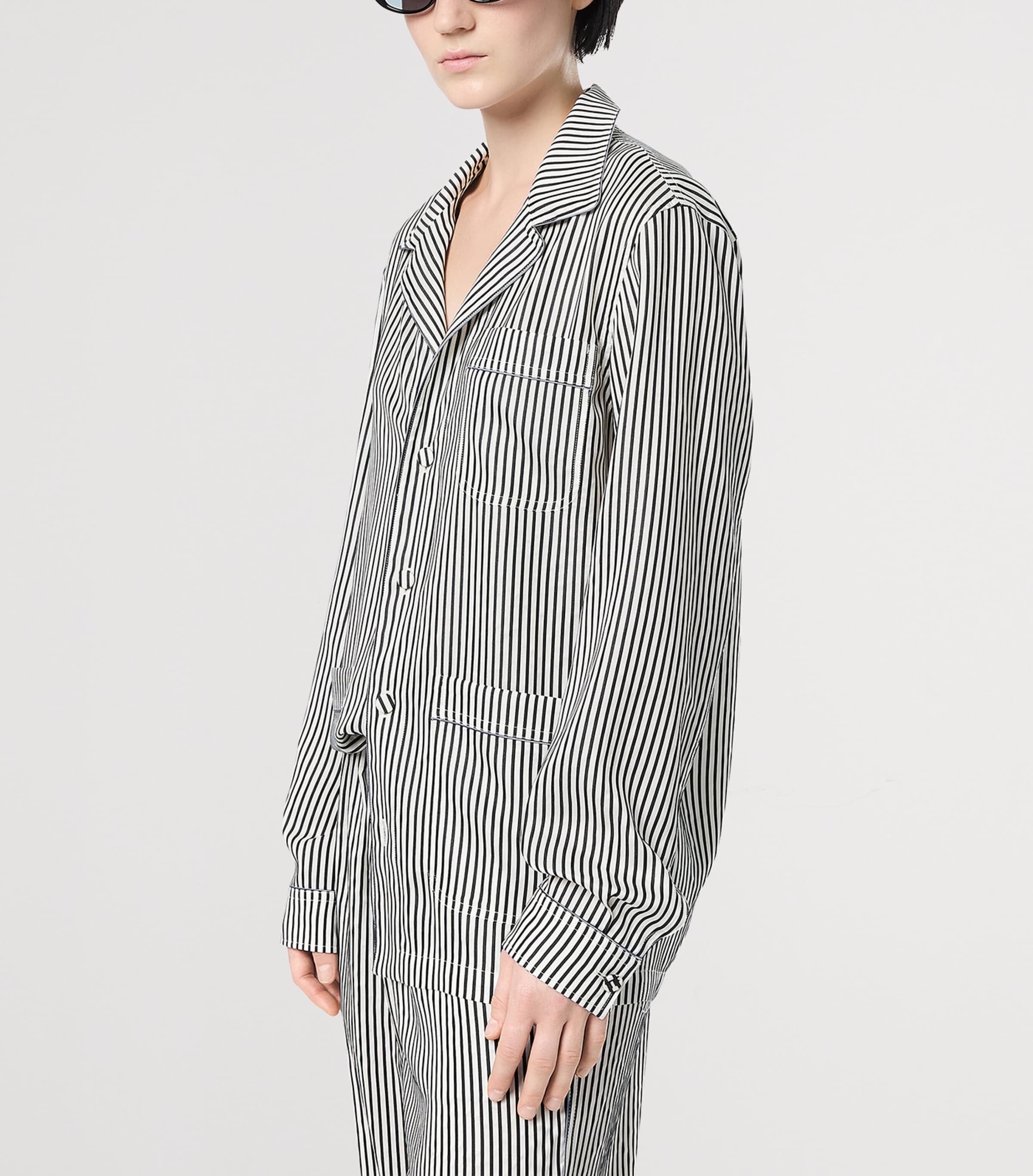 TOM FORD Womens Silk Striped Pyjama Shirt Nwa Image 3