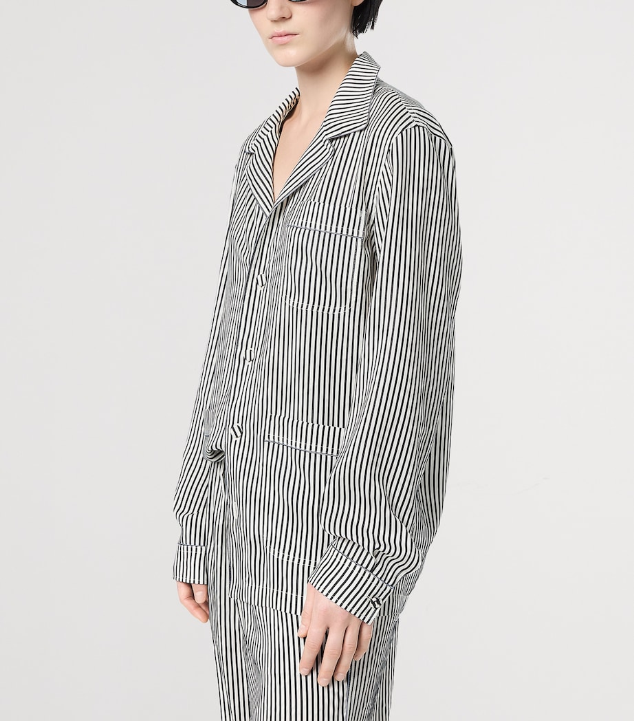 TOM FORD Womens Silk Striped Pyjama Shirt Nwa Image 3