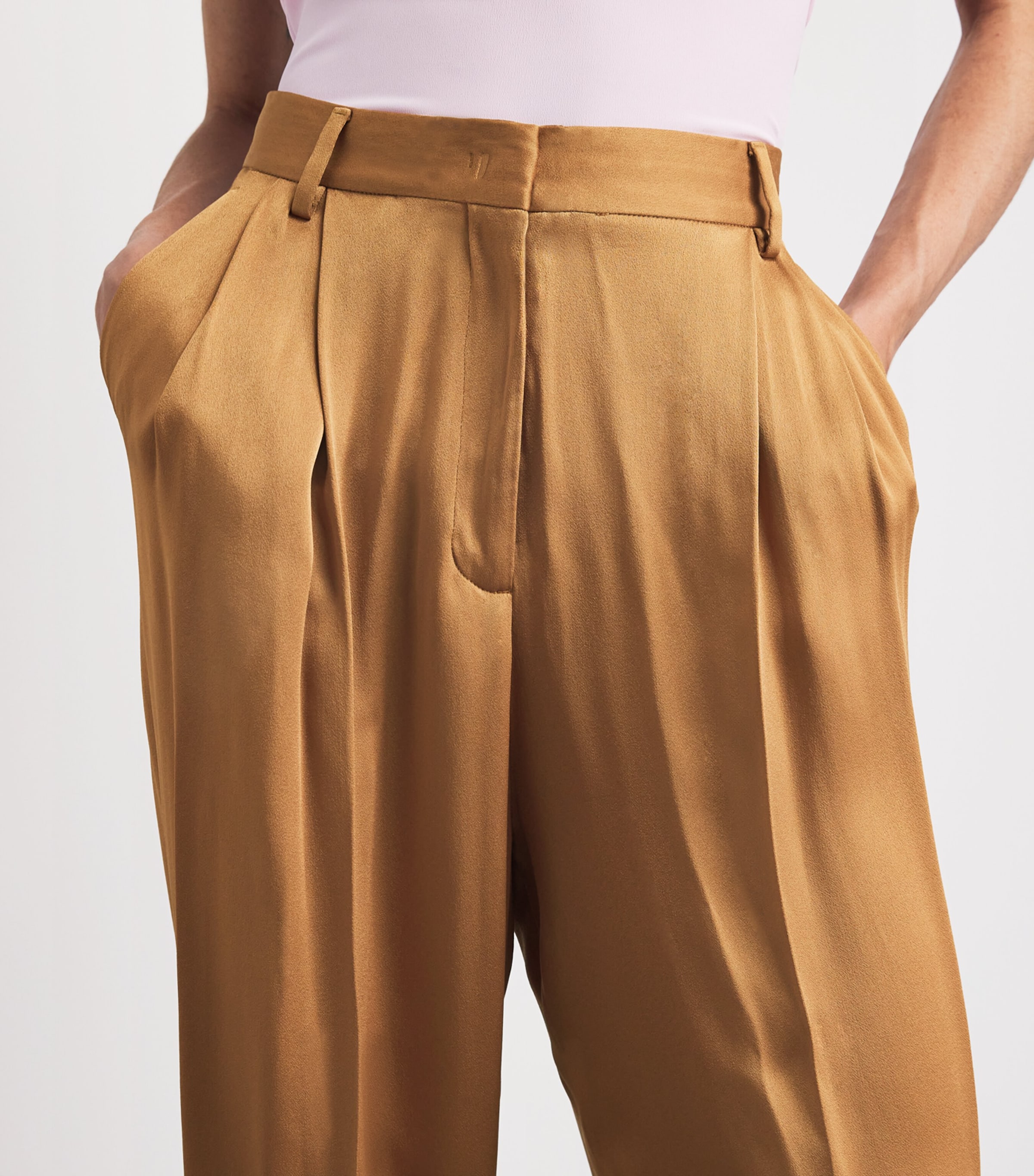 Fabiana Filippi Womens Satin Relaxed Fit Trousers Vimini Image 3