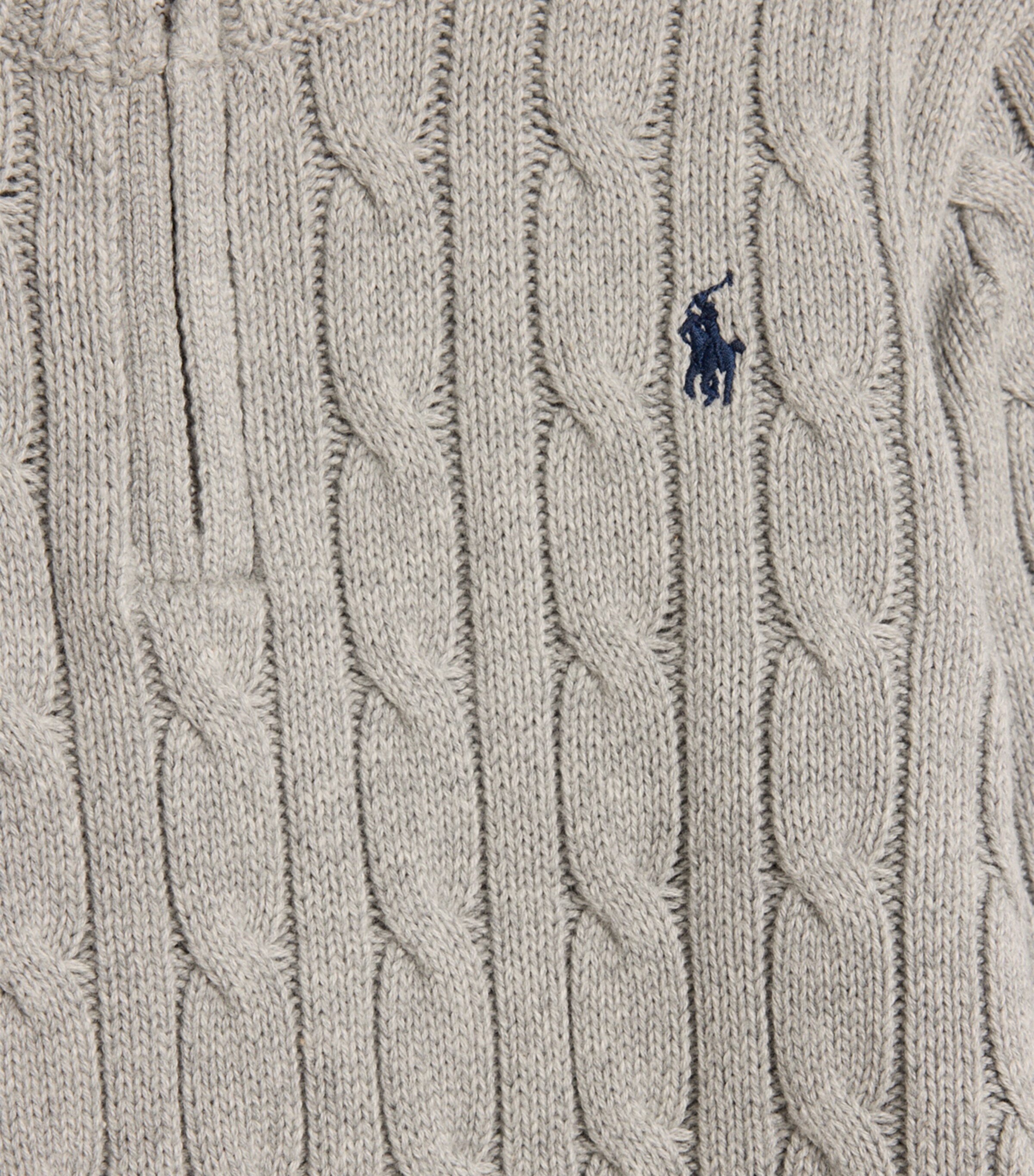 Ralph Lauren Kids Cotton Quarter-Zip Cable-Knit Sweater (2-7 Years) Grey Image 2