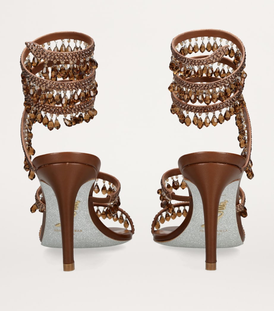 René Caovilla Embellished Chandelier Sandals 80 Mid Brown Image 2