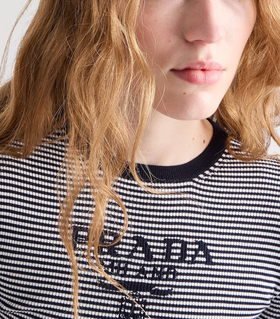 Prada Womens Silk Cropped Logo Sweater Image 6