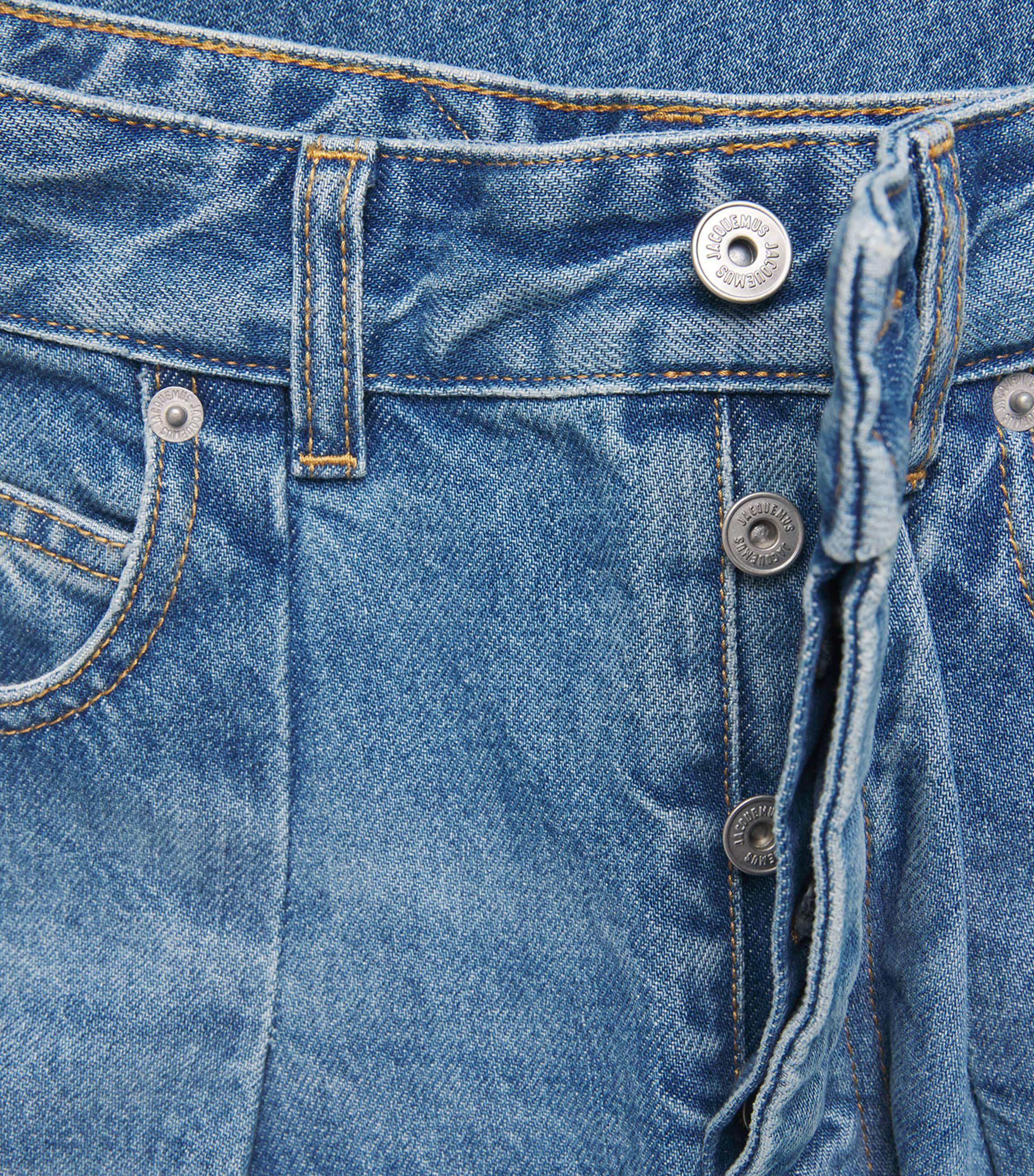 Jacquemus Womens Pleated Barrel Jeans Blue/tabac Image 6