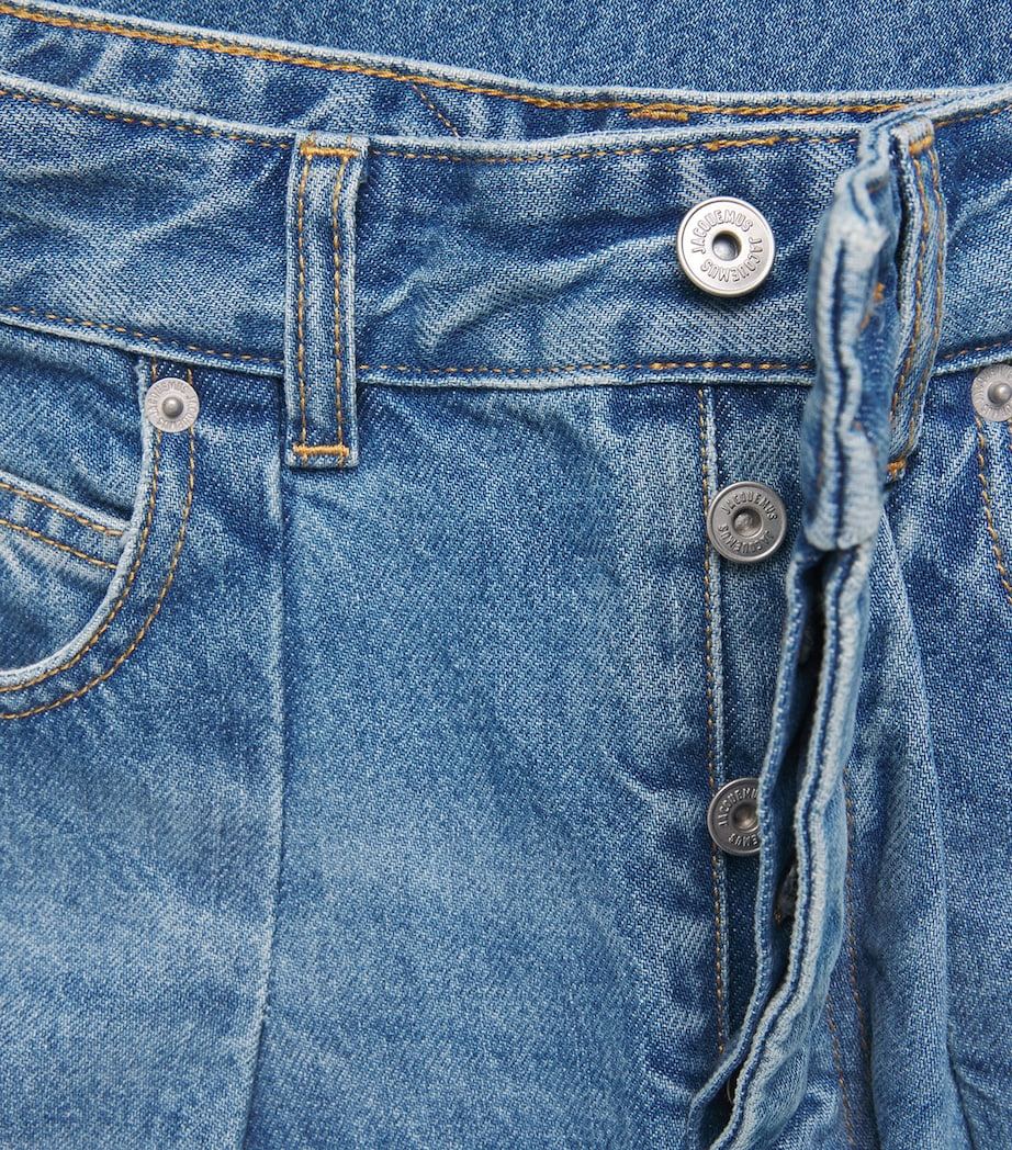 Jacquemus Womens Pleated Barrel Jeans Blue/tabac Image 6