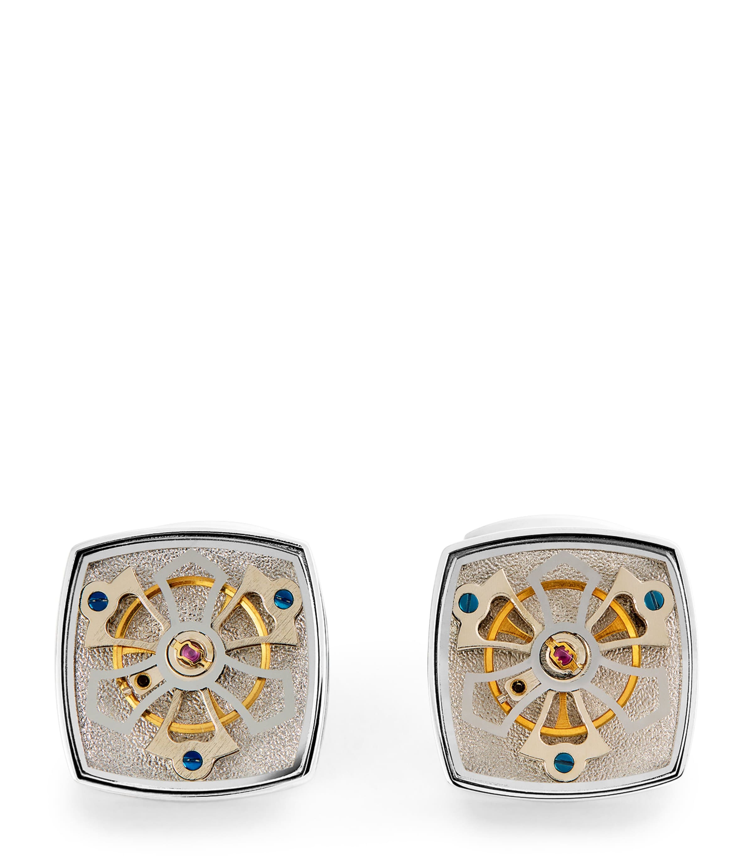 Shop Tateossian Palladium-plated Traveller Tourbillon Cufflinks In Silver