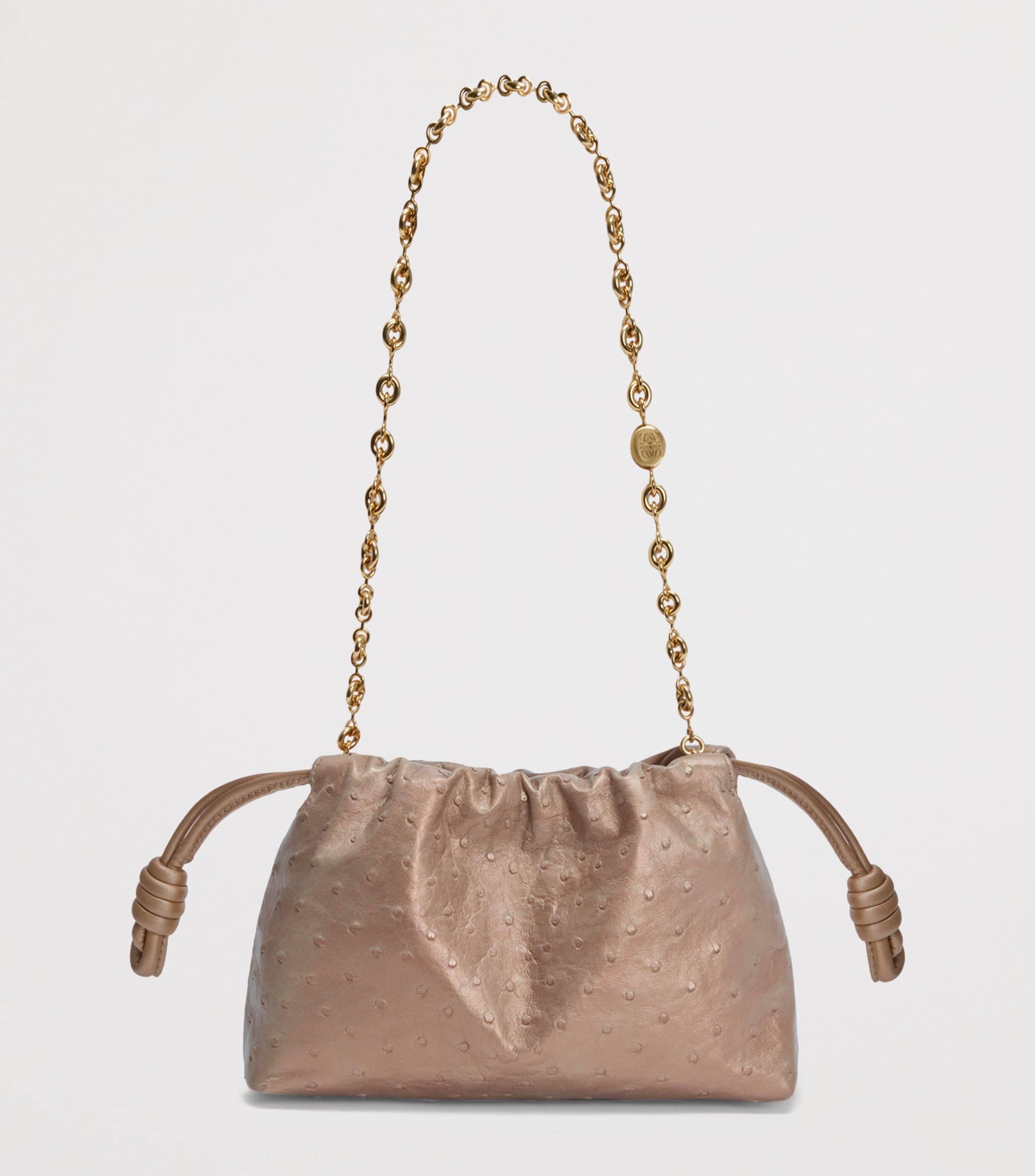 Mini Leather Flamenco Clutch Bag IVORY Image 4