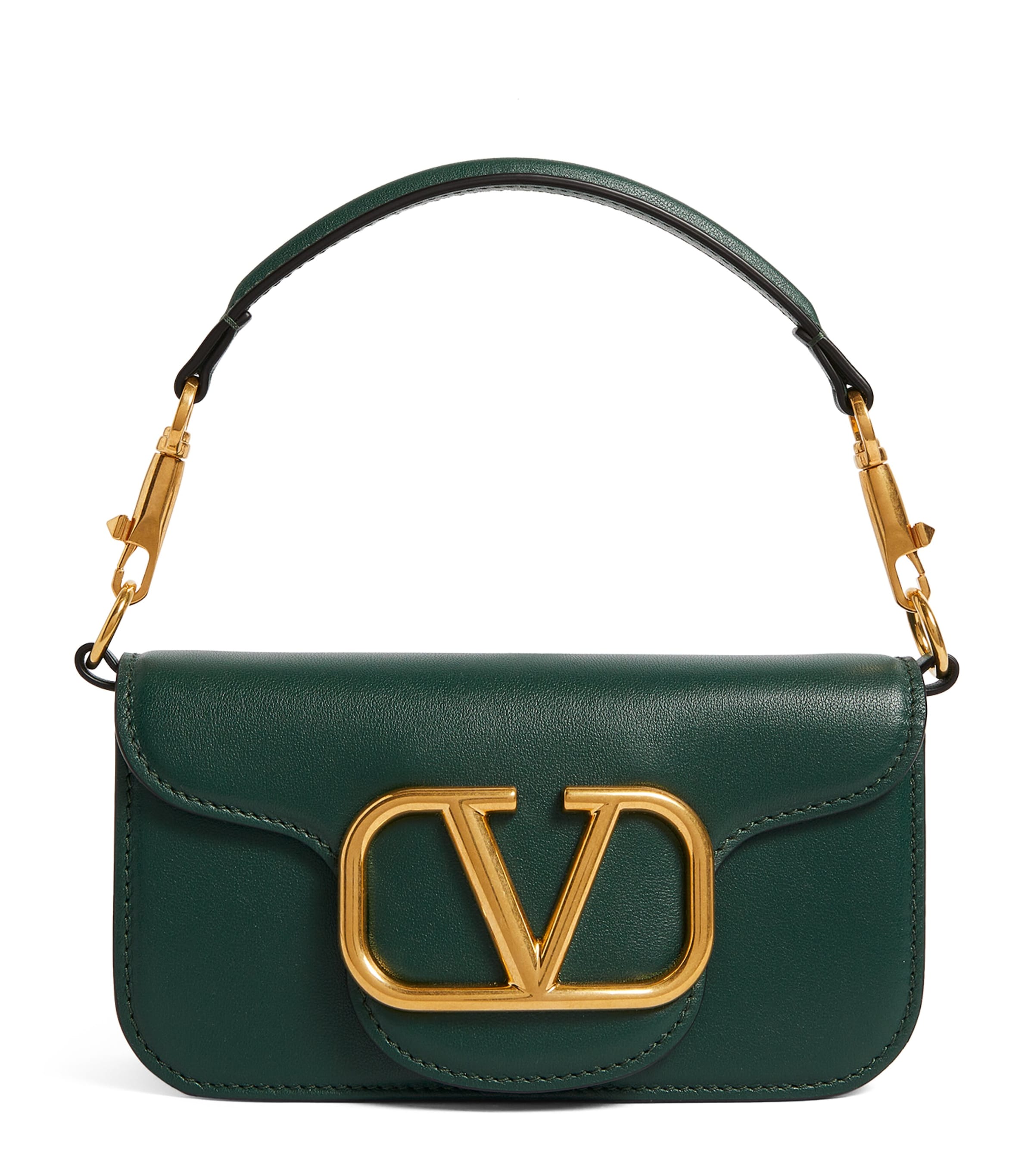 Shop Valentino Exclusive Leather Locó Top-handle Bag In Green