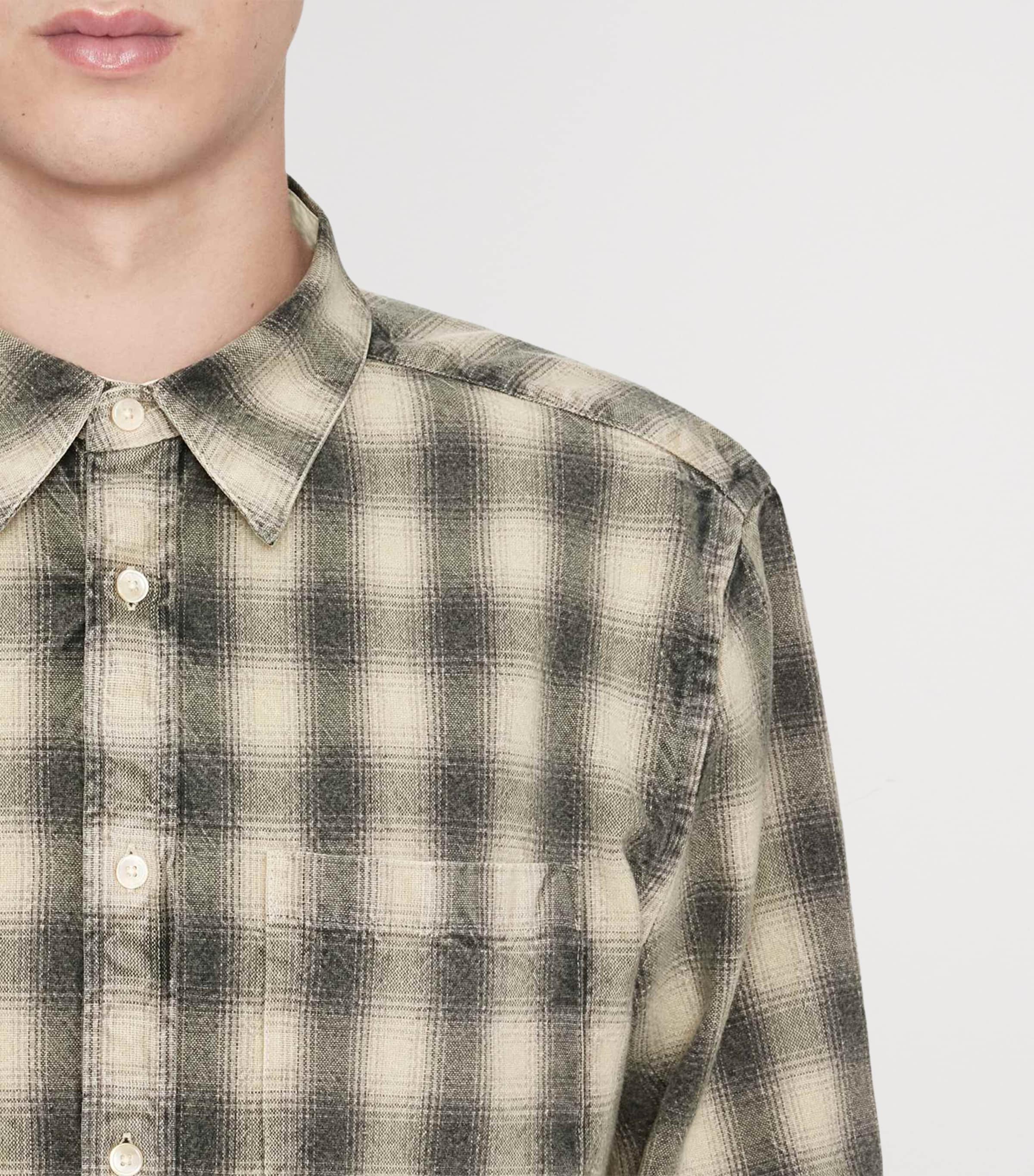 AllSaints Mens Bower Check Shirt Cloud Grey Image 4