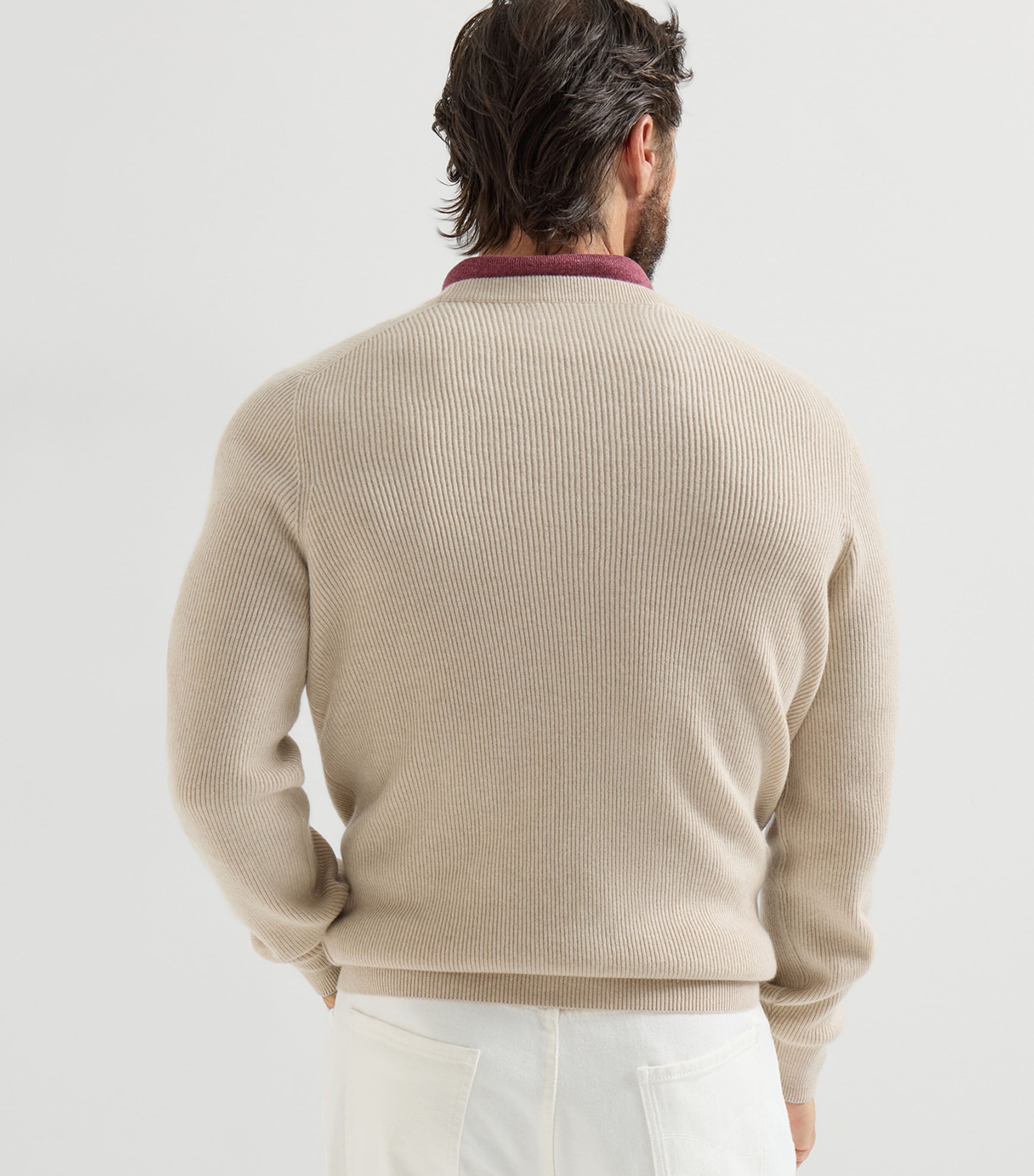 Brunello Cucinelli Mens Cashmere Ribbed Sweater Image 5