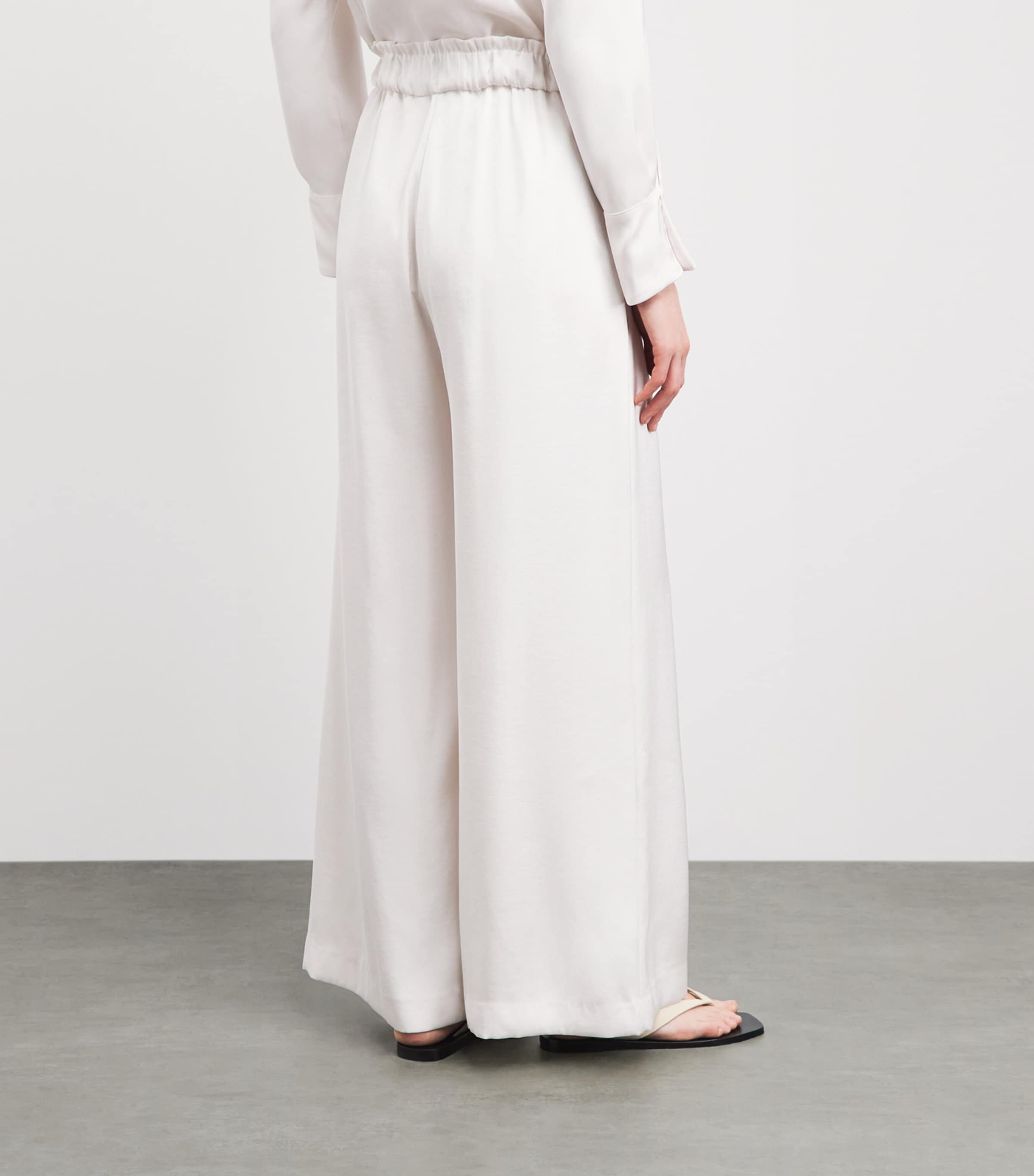 Claudie Pierlot Womens Satin Tailored Trousers Ivory Image 5