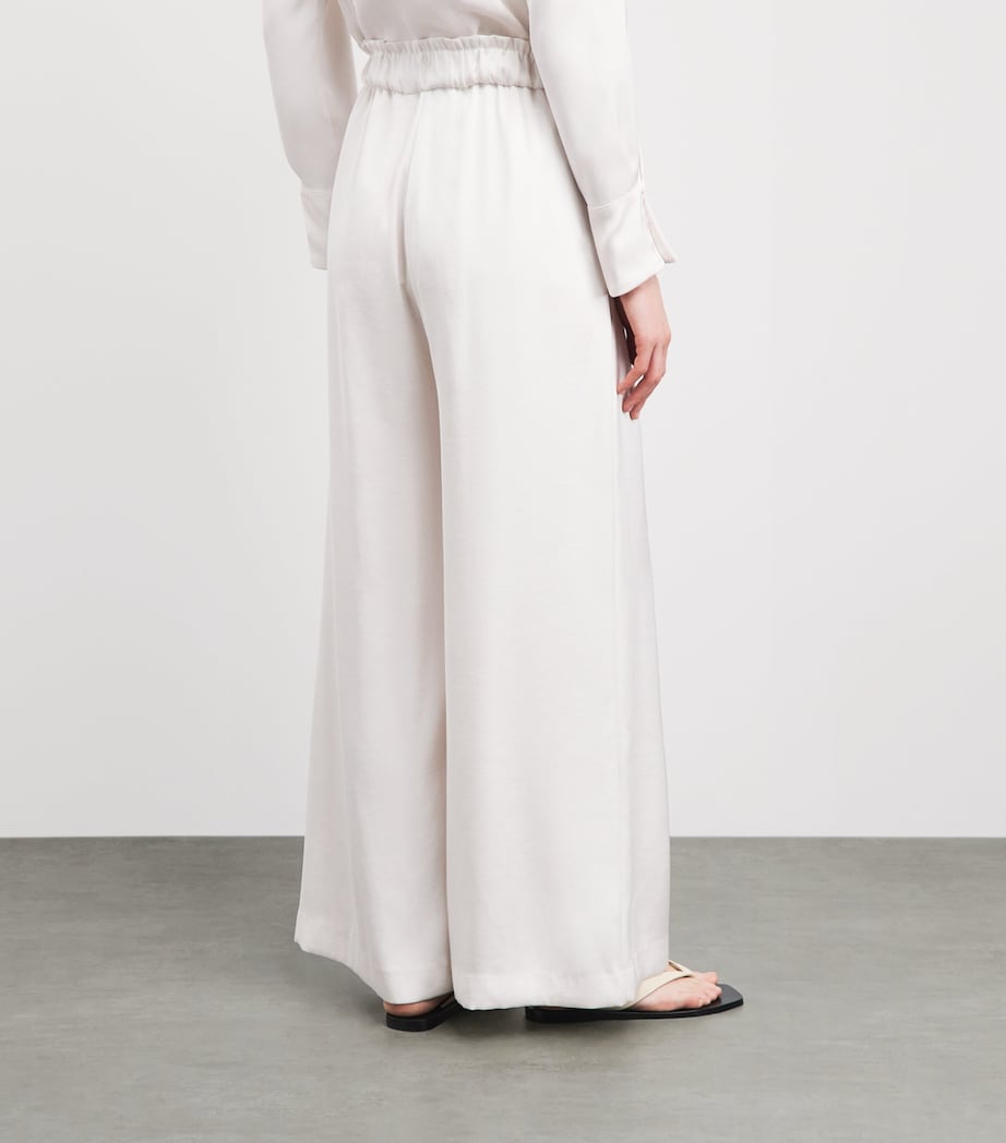 Claudie Pierlot Womens Satin Tailored Trousers Ivory Image 5