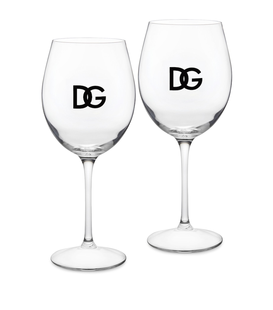 Set of 2 DG Millennials Logo Wine Glasses U0058 TRASPARENTE/DG Image 1
