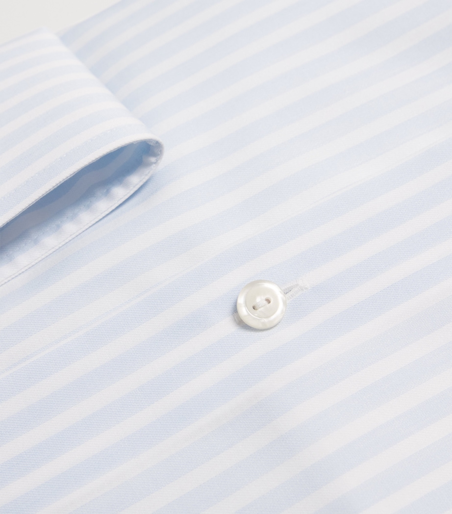 Cotton Twill Stripe Slim Shirt 22LIGHT BLUE Image 5