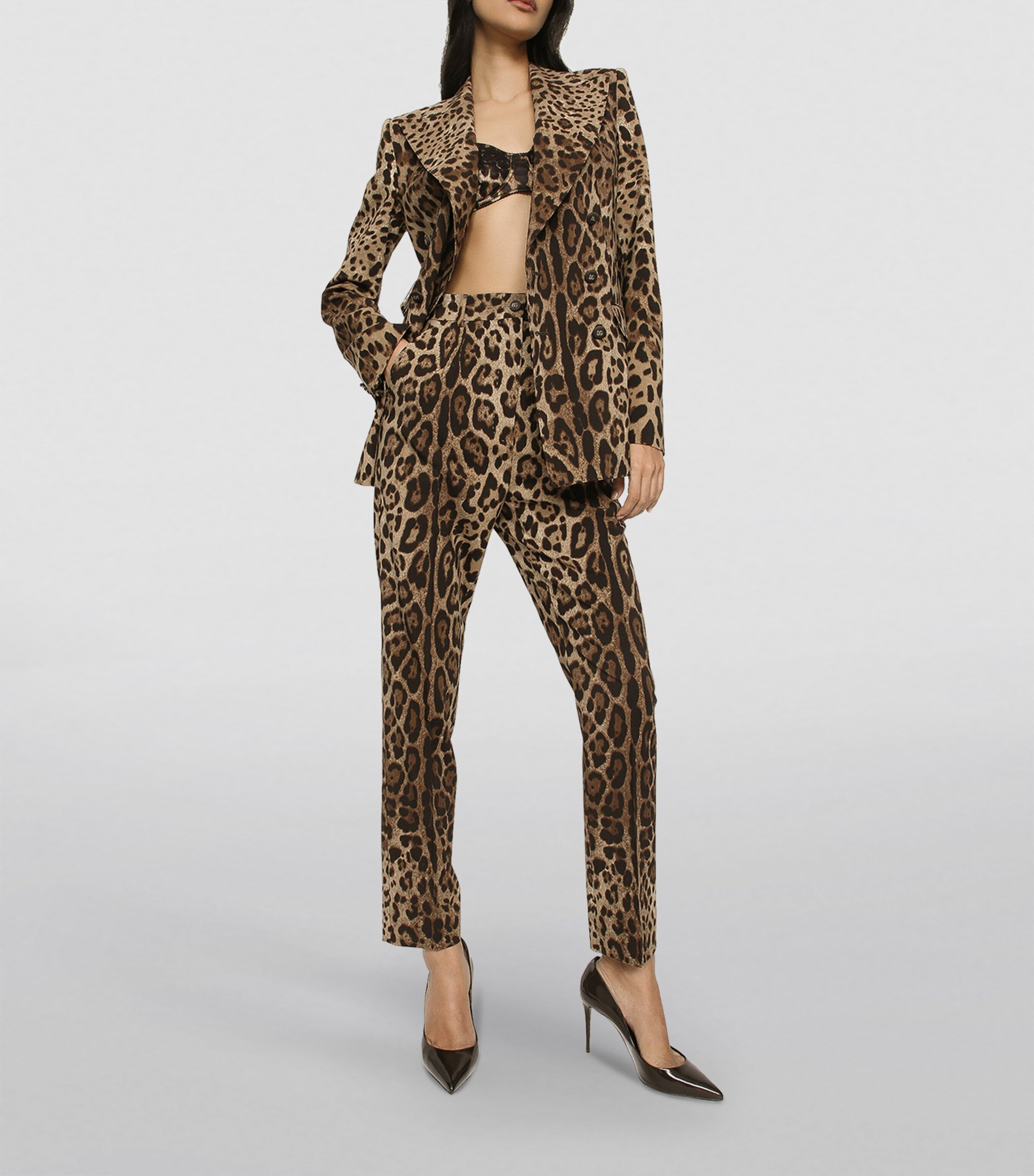 Leopard Print Tailored Trousers HY13M-LEO N Image 4