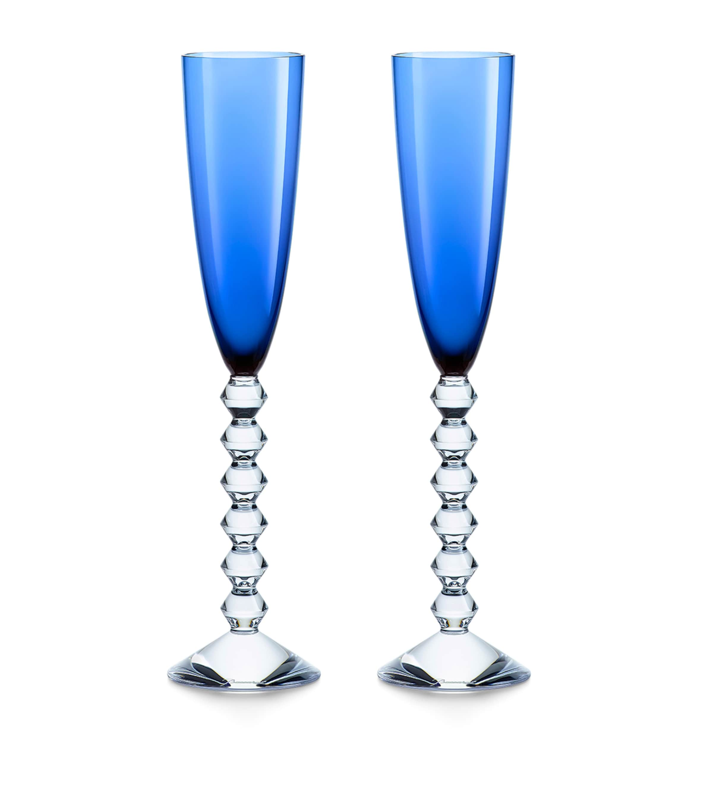 Baccarat Set Of 2 Vega Flutes In Blue