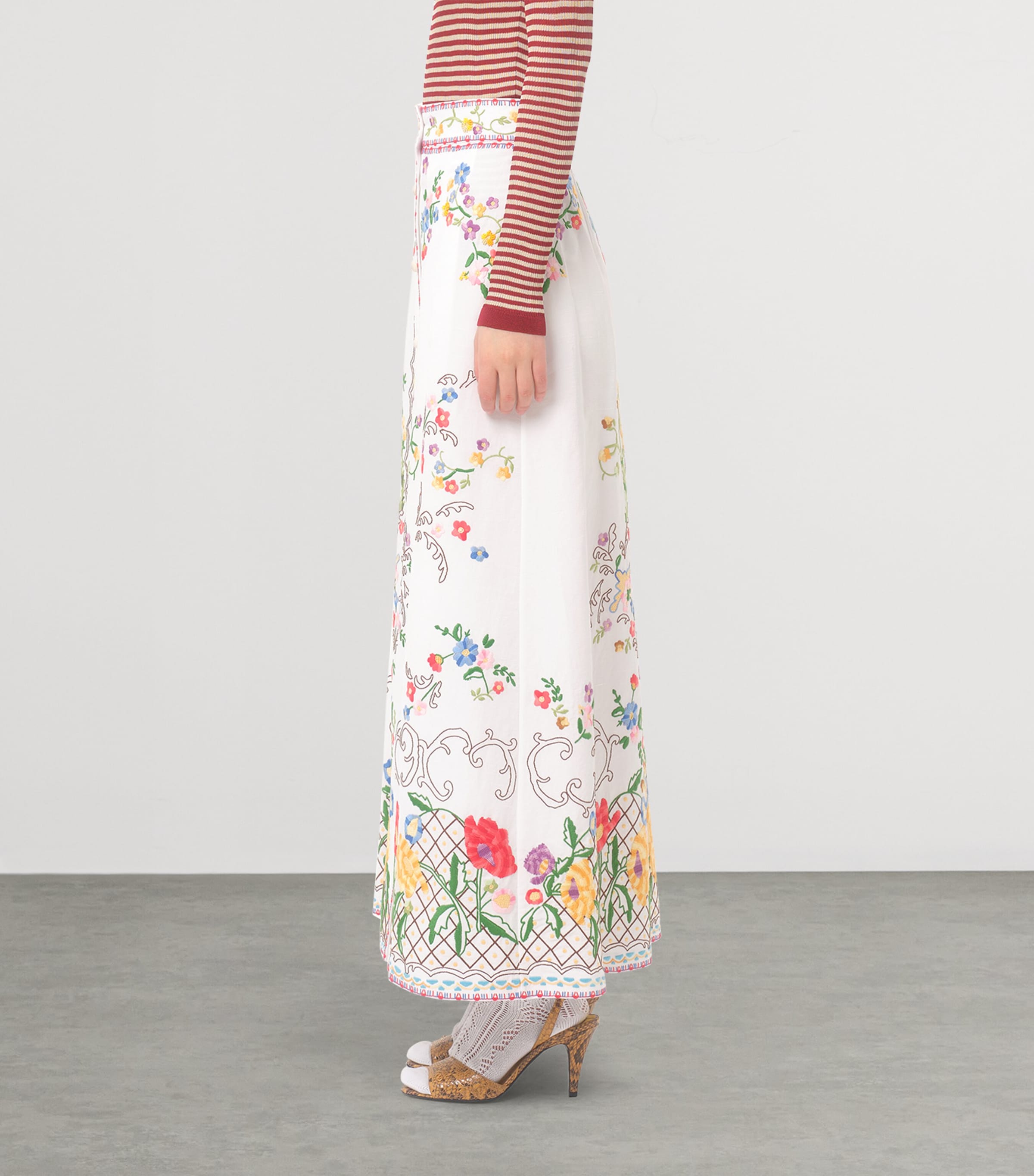 Valentino Cotton-Blend Embroidered Maxi Skirt | Harrods US