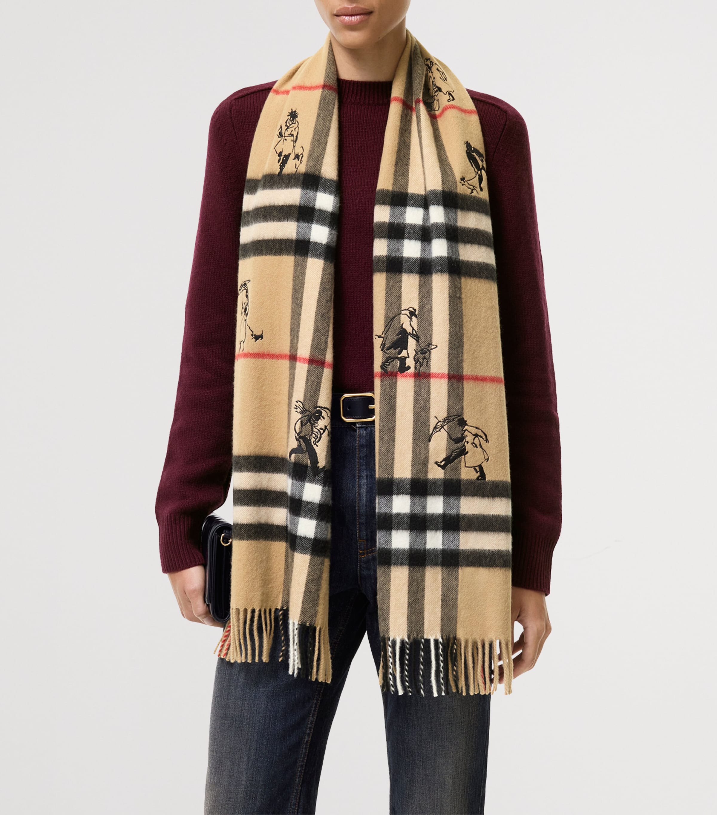 Burberry Cashmere Check Mates Scarf Archive Beige Image 3