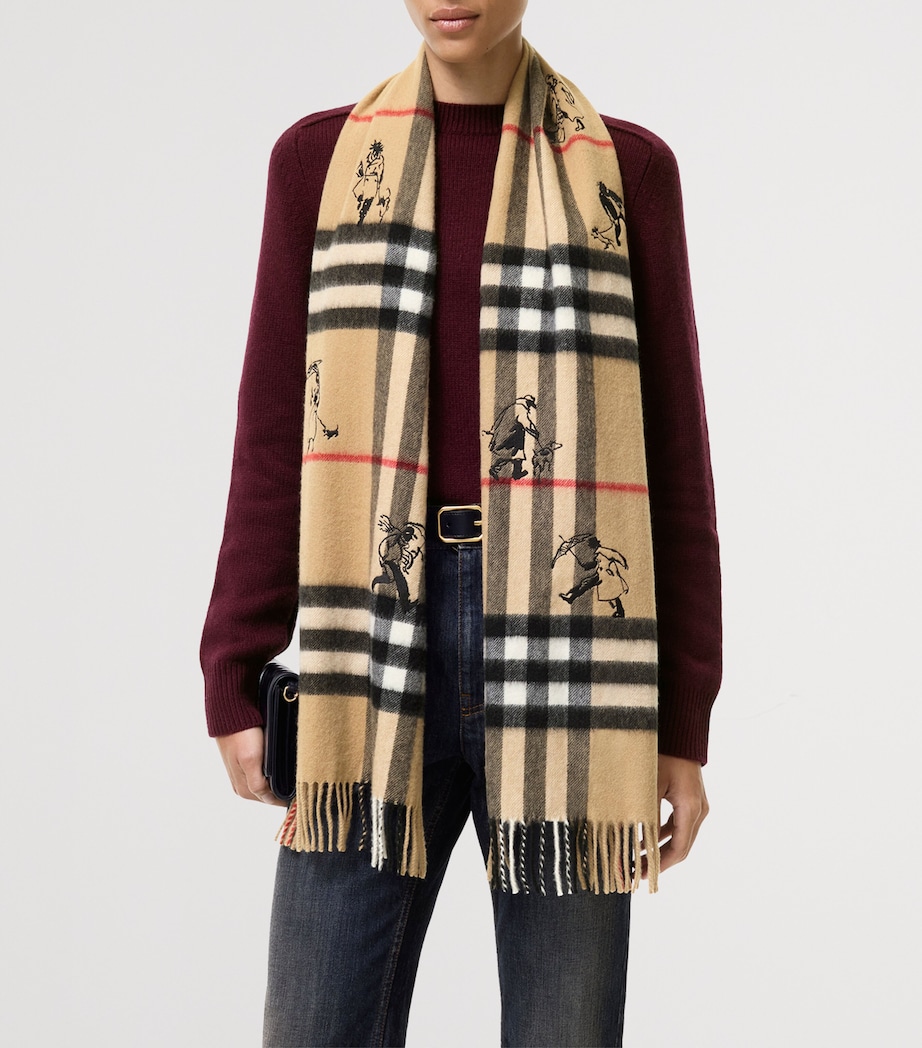 Burberry Cashmere Check Mates Scarf Archive Beige Image 3