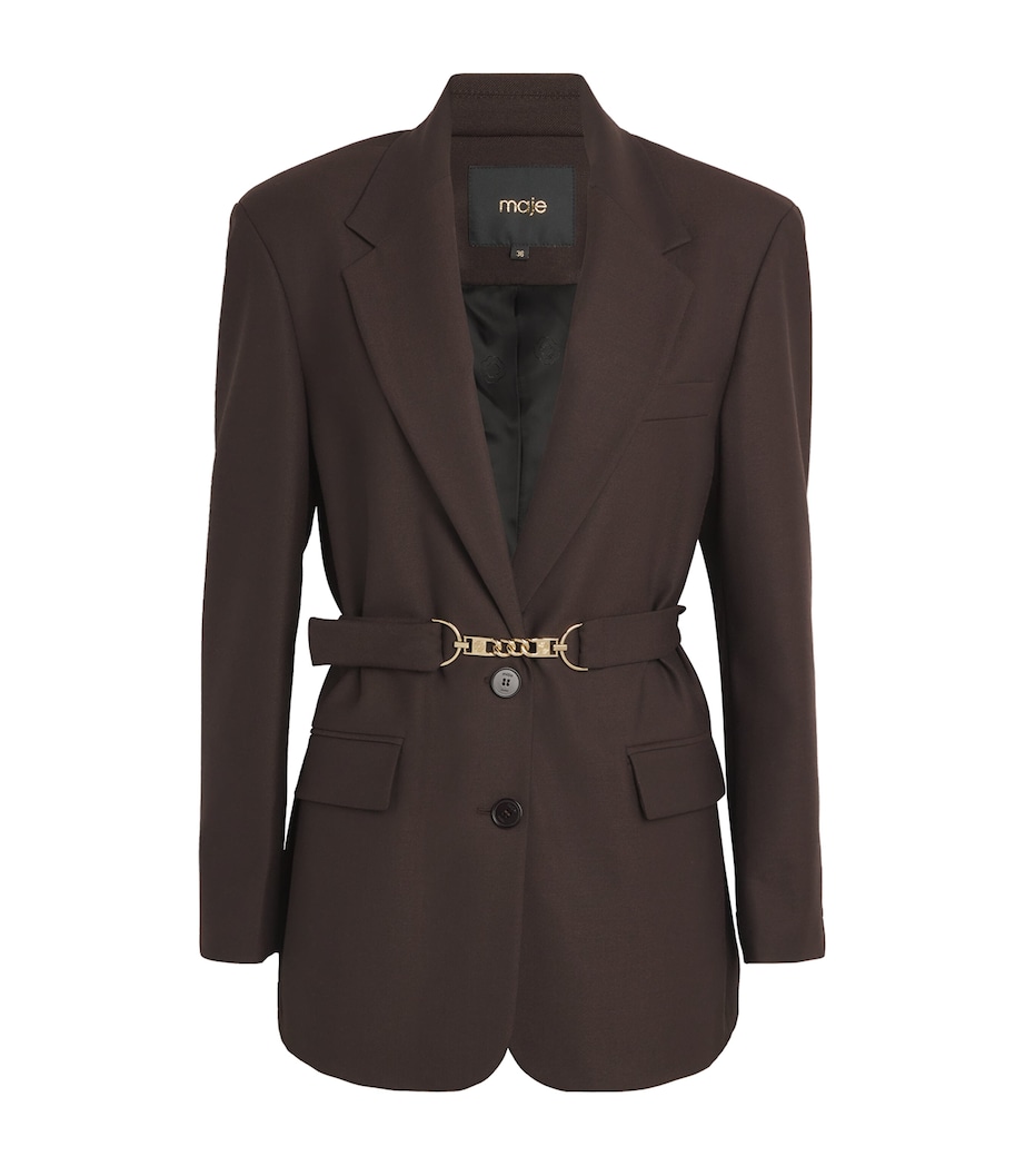 Chain-Detail Blazer BROWN Image 1