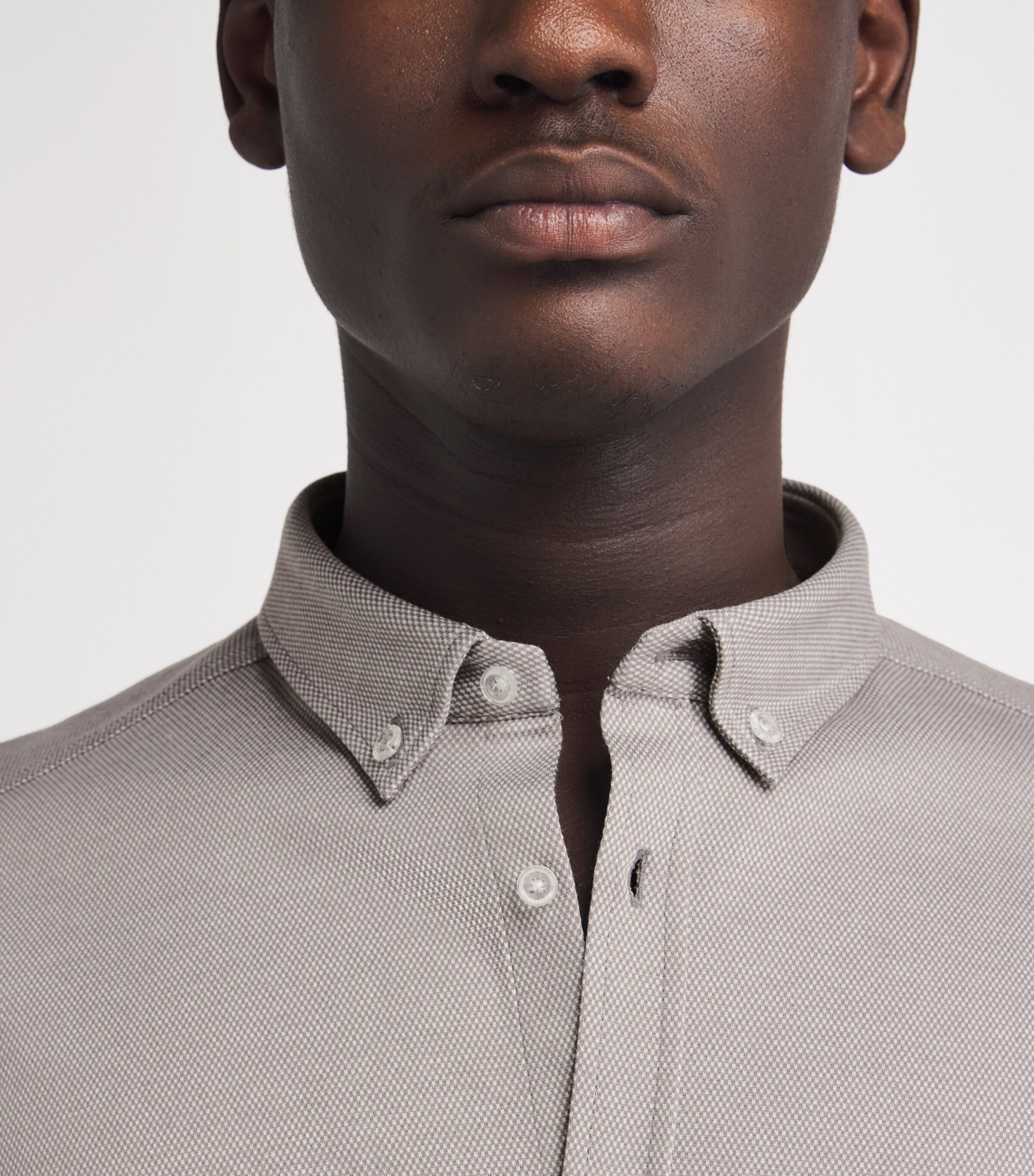 BOSS Mens Cotton Shirt Open Grey Image 3