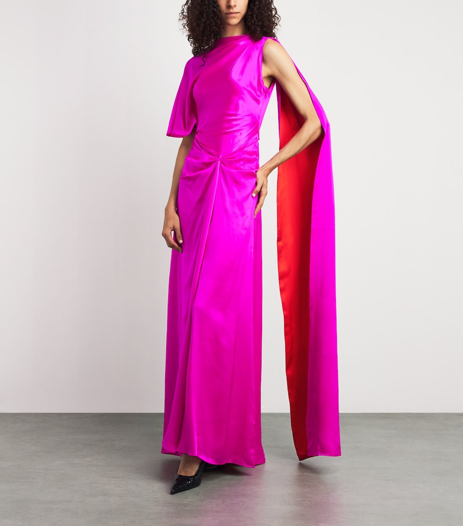 Roksanda Womens Silk Nella Gown Ultrapink/soeil Image 2