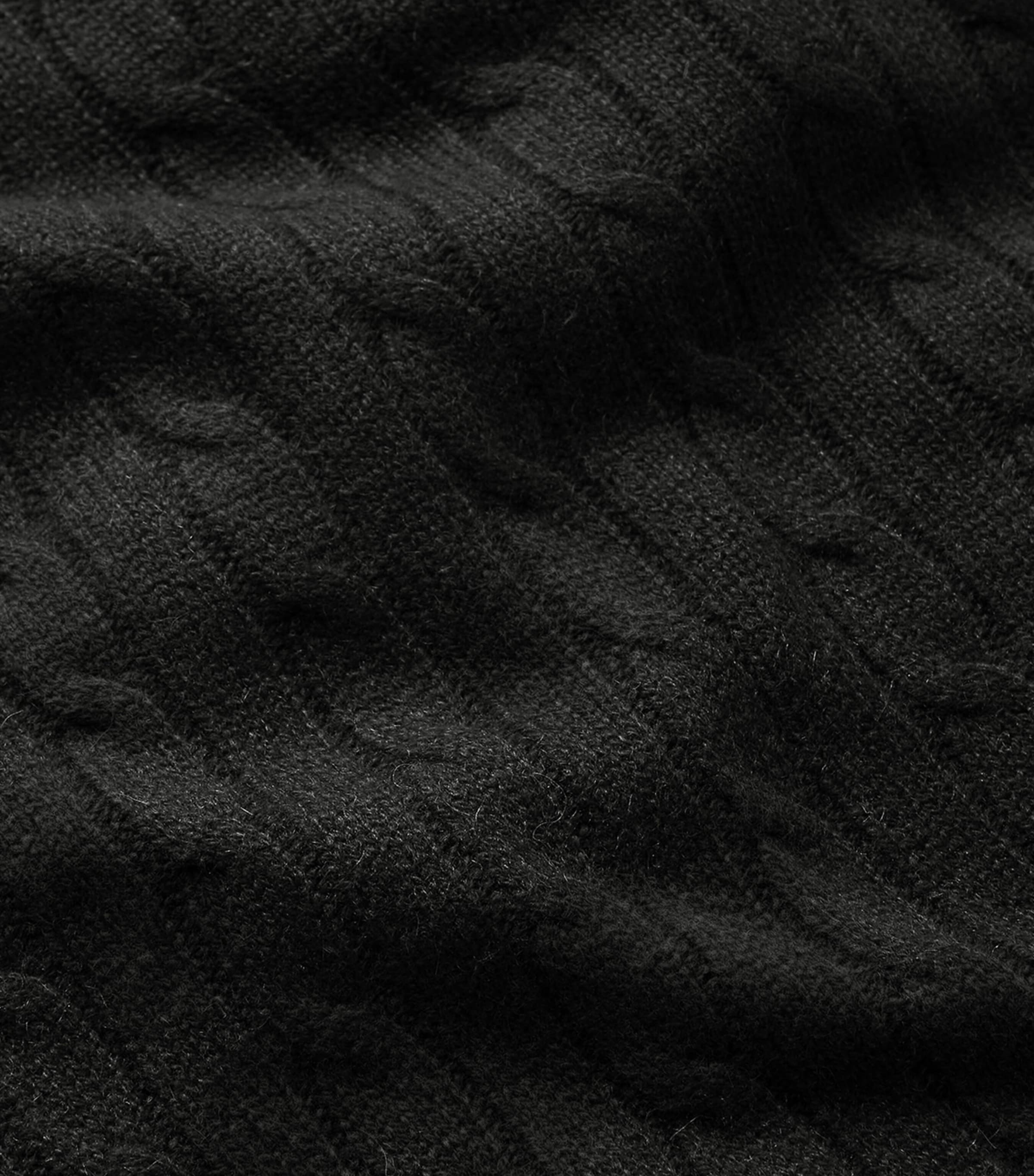Cashmere Cable-Knit Throw (60cm x 60cm) MIDNIGHT BLACK Image 2