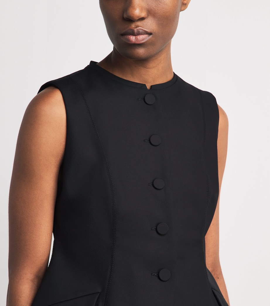 Sandro Paris Womens Cotton-Blend Peplum Waistcoat Black Image 3