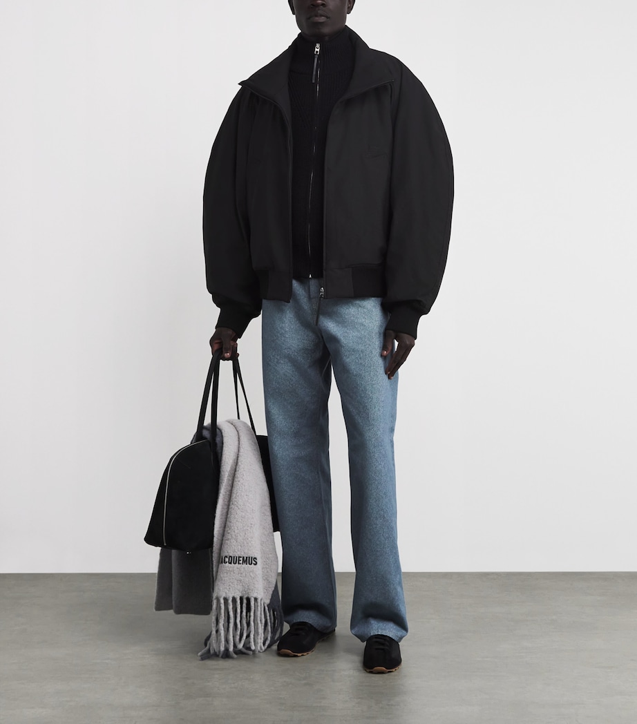 Curved Bomber Jacket 990-BLACK Image 2
