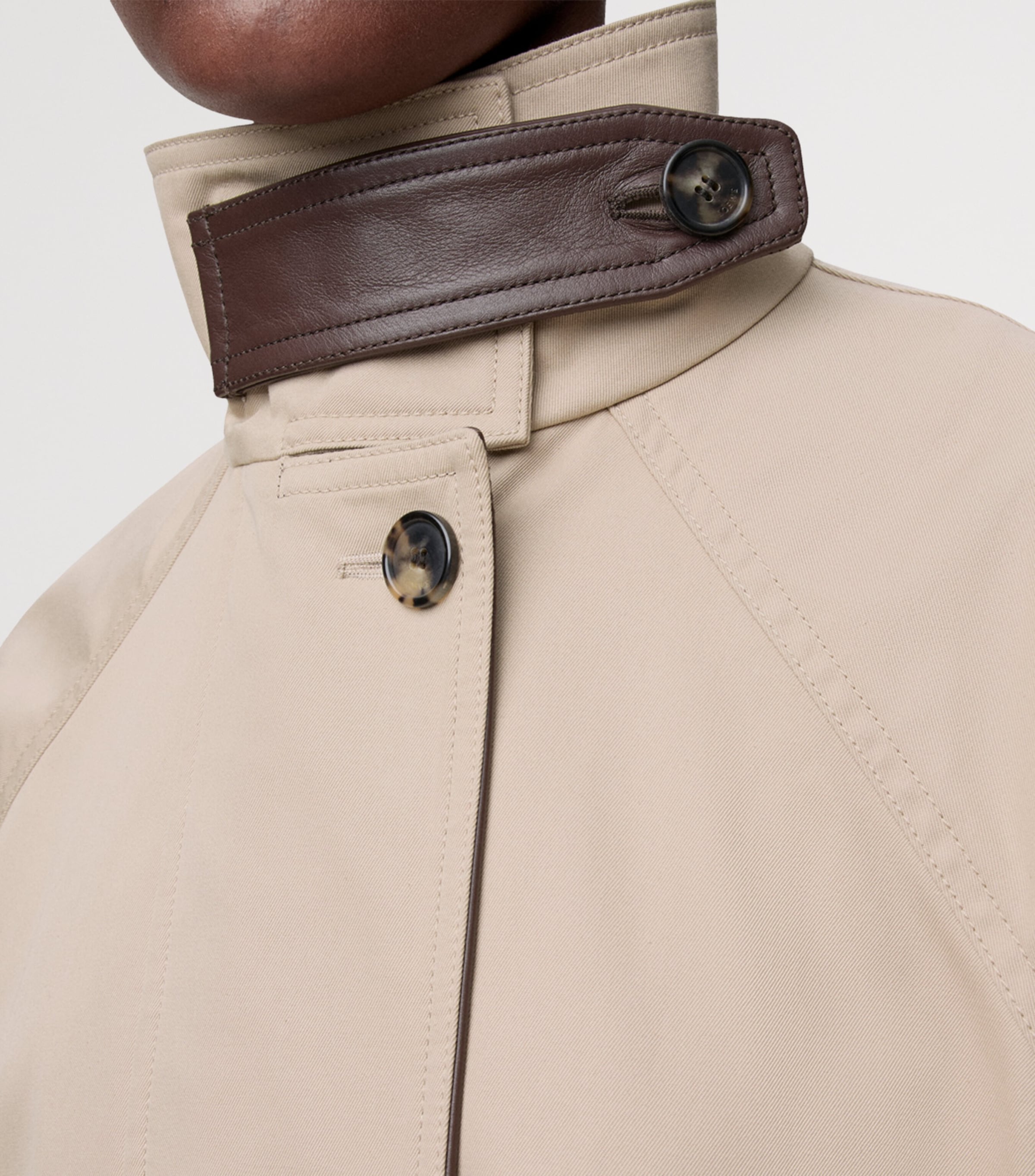 Cotton-Silk-Blend Cropped Coat BEIGE Image 5