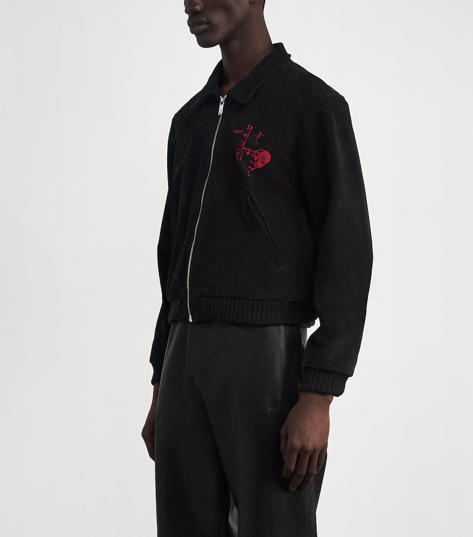 Suede Constructivist Bomber Jacket BLACK Image 3