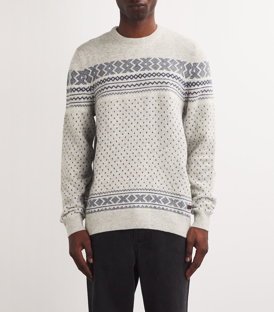Wool Fair Isle Sweater LIGHT GREY Image 3