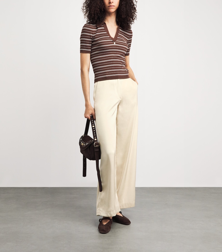 Claudie Pierlot Womens Wide-Leg Trousers Vanilla Image 2