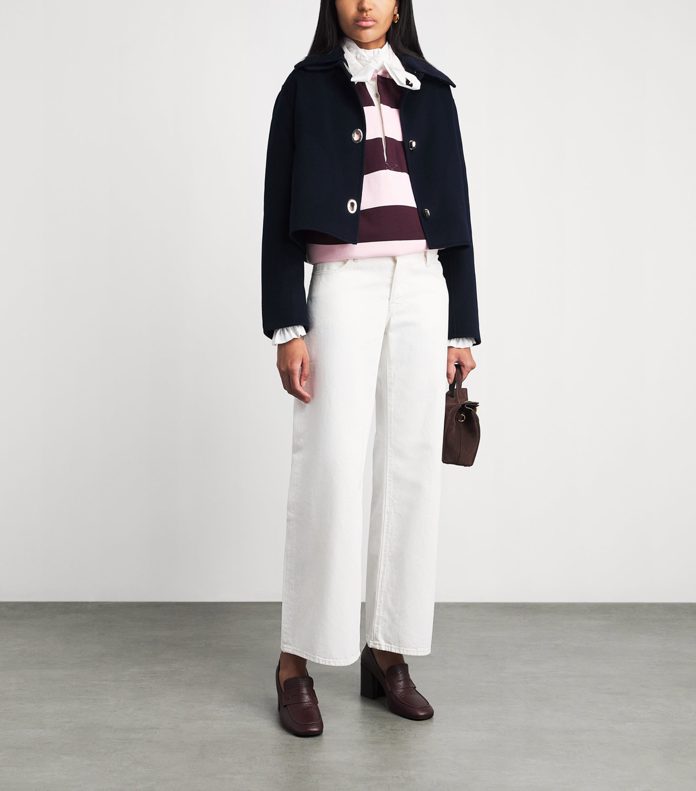 Claudie Pierlot Blue Wool-Blend Corduroy-Collar Jacket | Harrods US