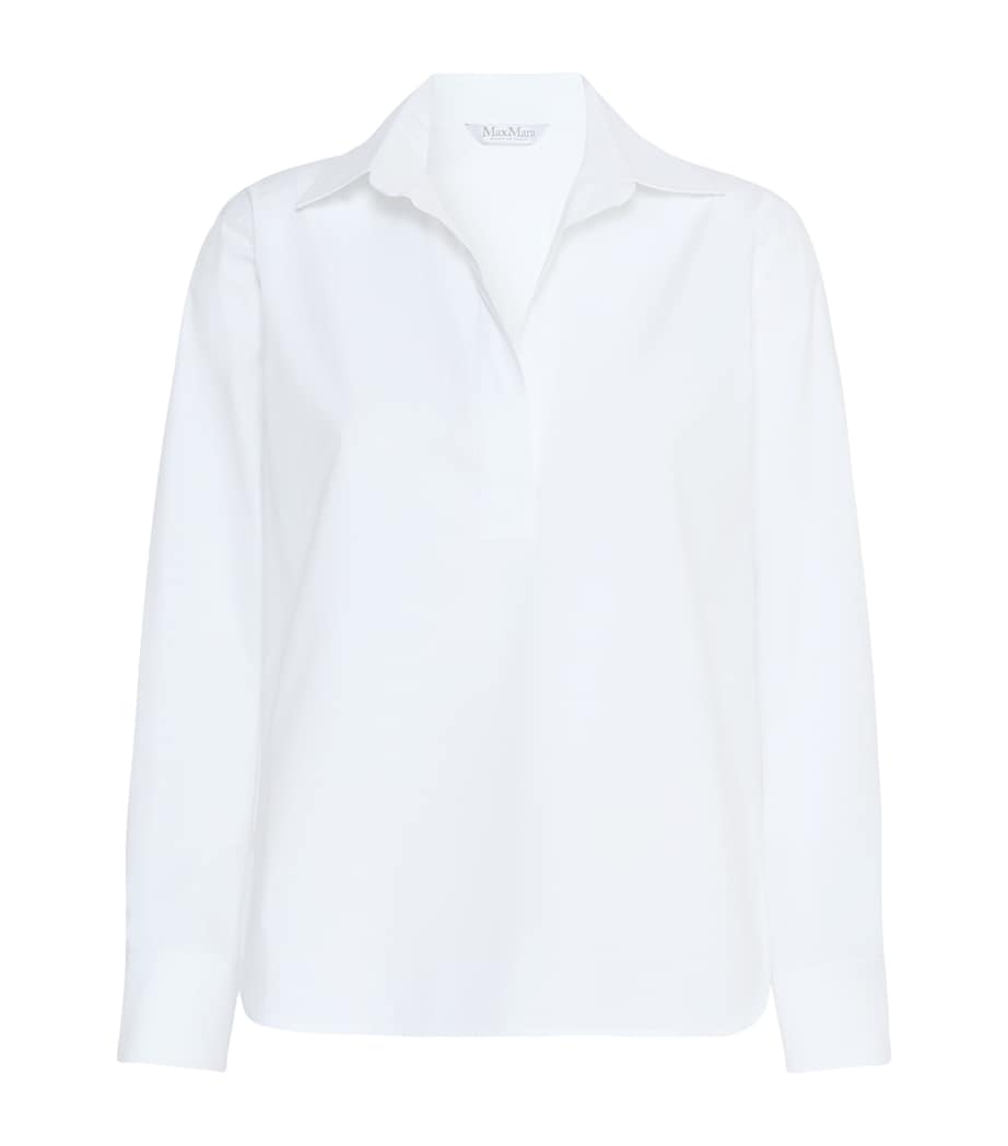 Max Mara Womens Stretch-Cotton Shirt Optical White Image 1