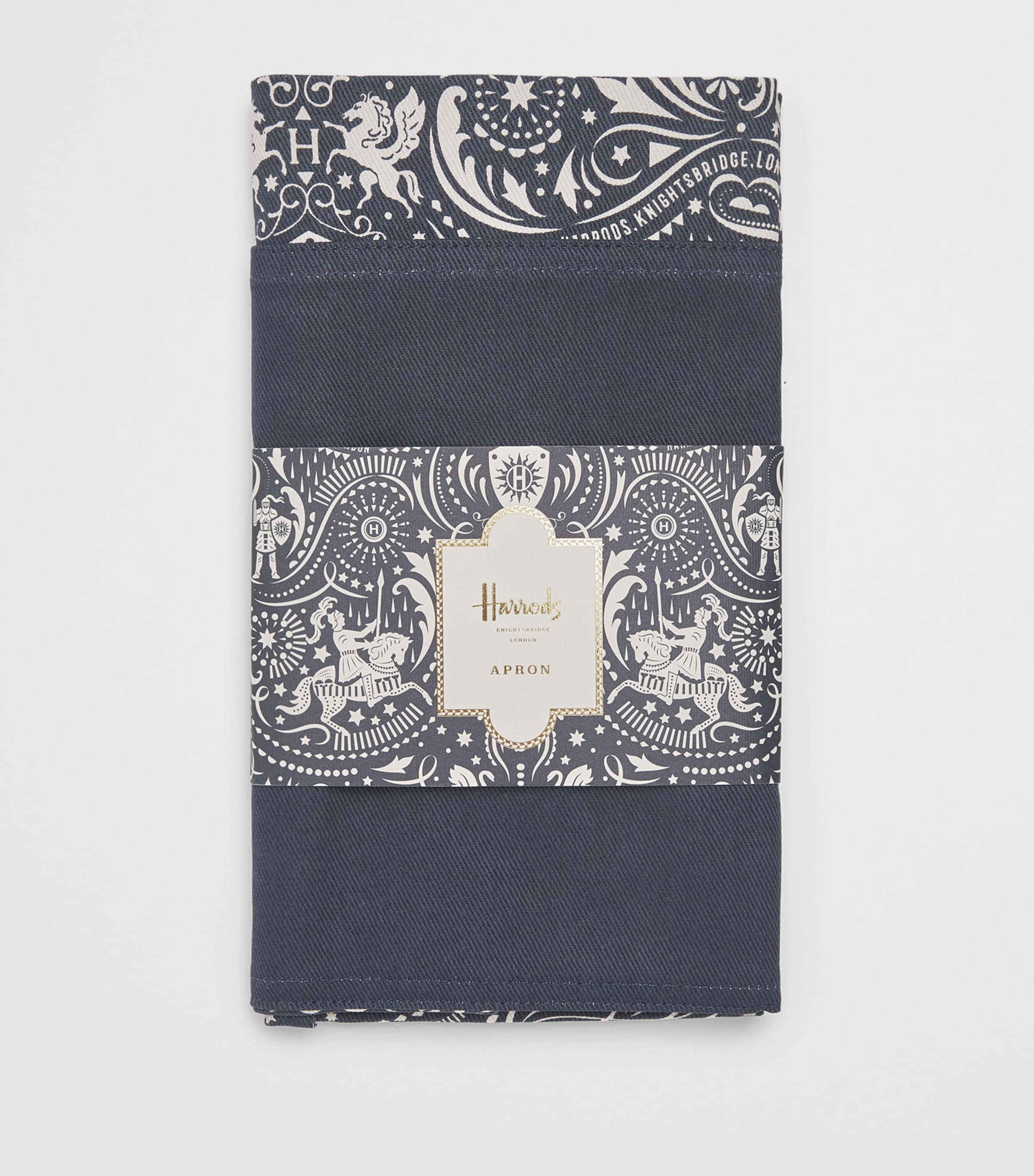 Harrods Cotton Knights of Brompton Apron Navy Image 2